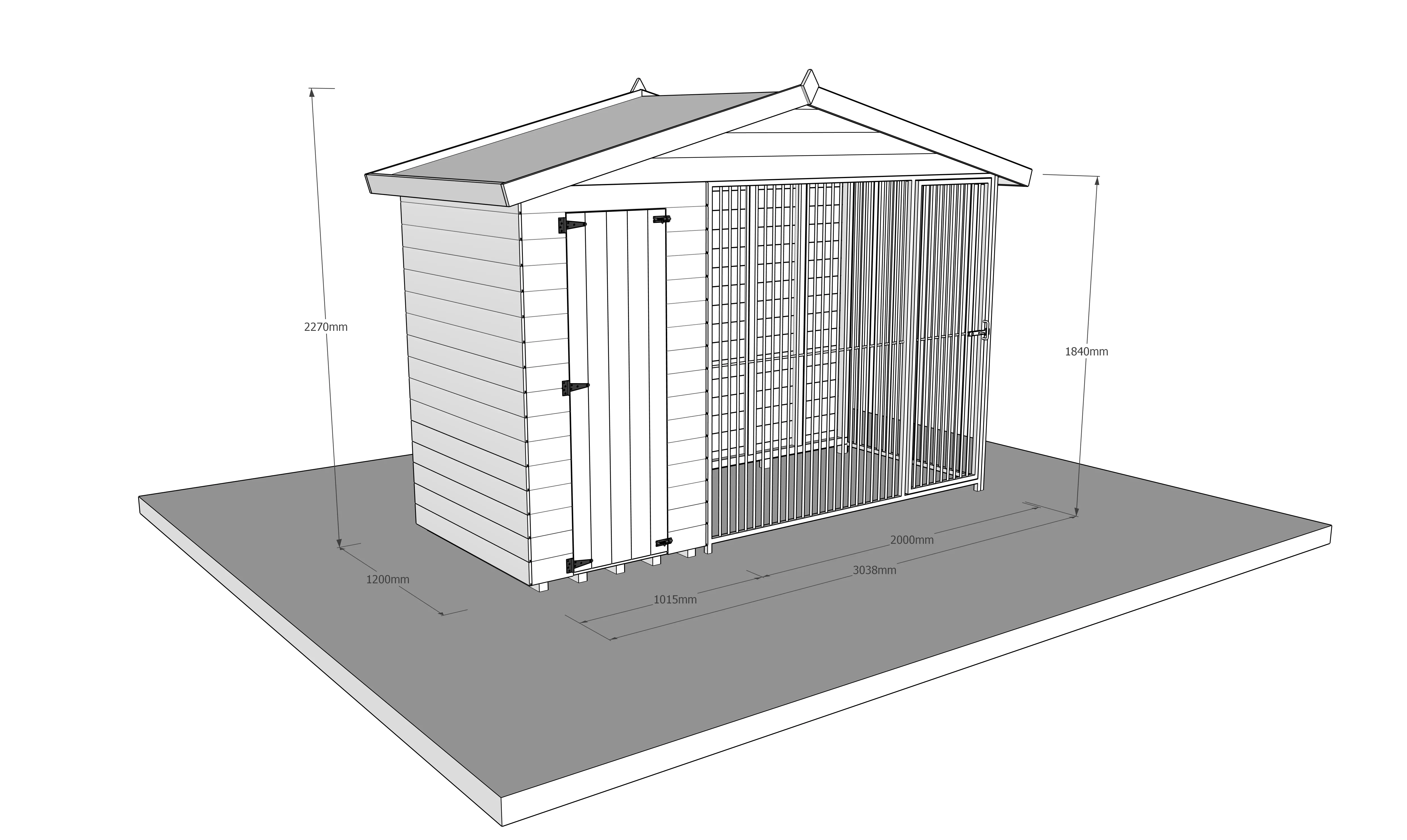 10x4ft Single Dog Kennel with Run - Image 4
