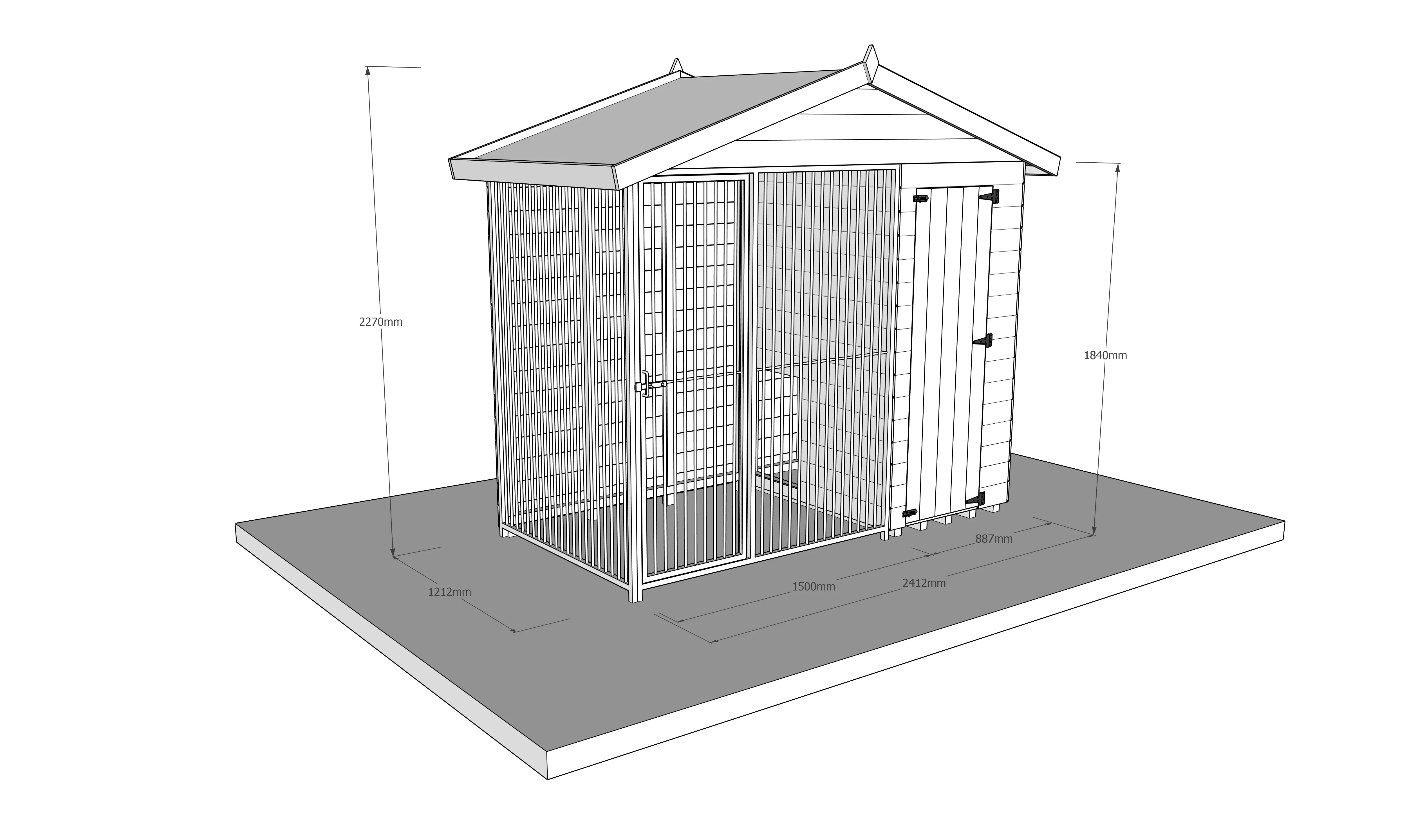8x4 Wooden Dog Kennel with Run - Image 5