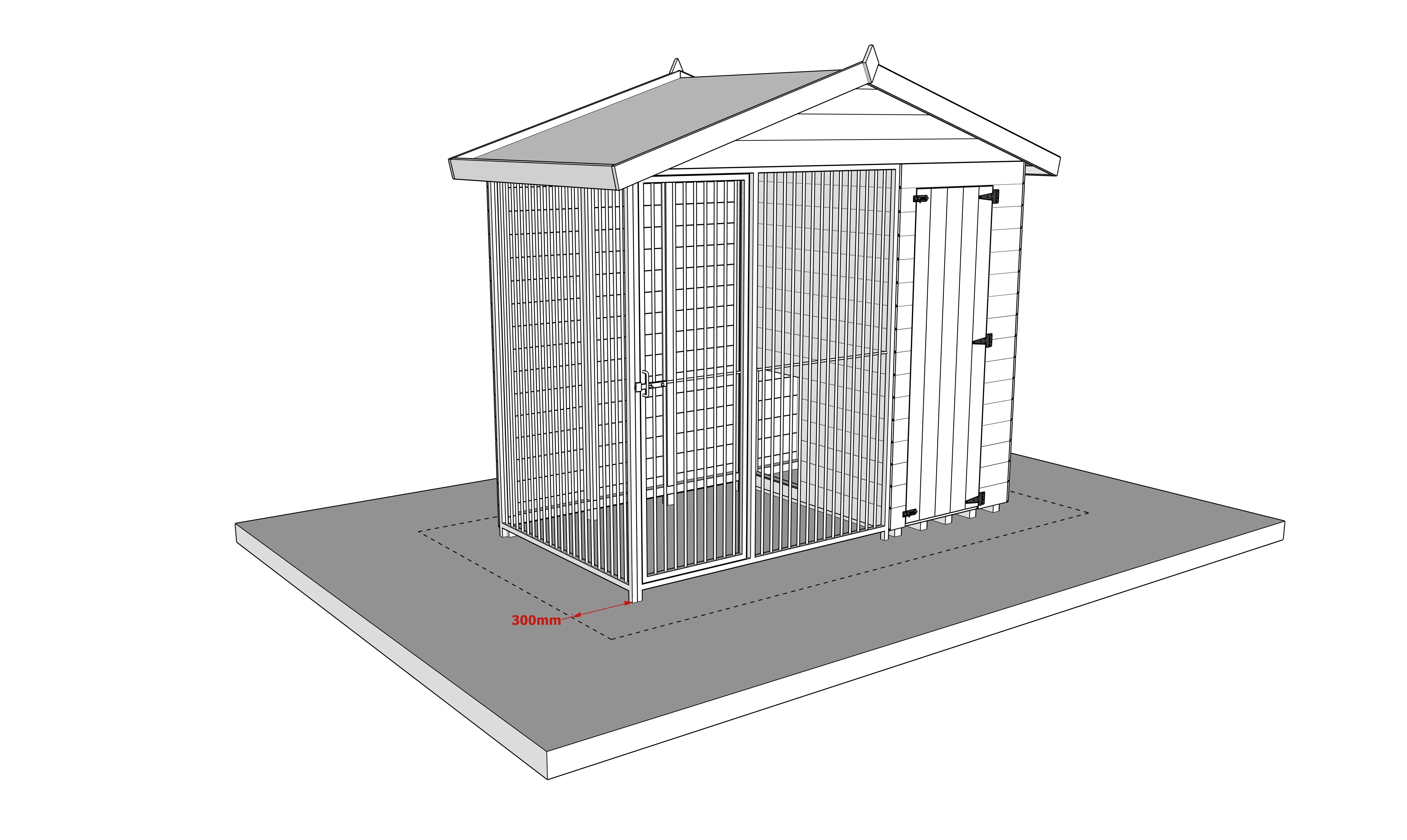 8x4 Wooden Dog Kennel with Run - Image 6