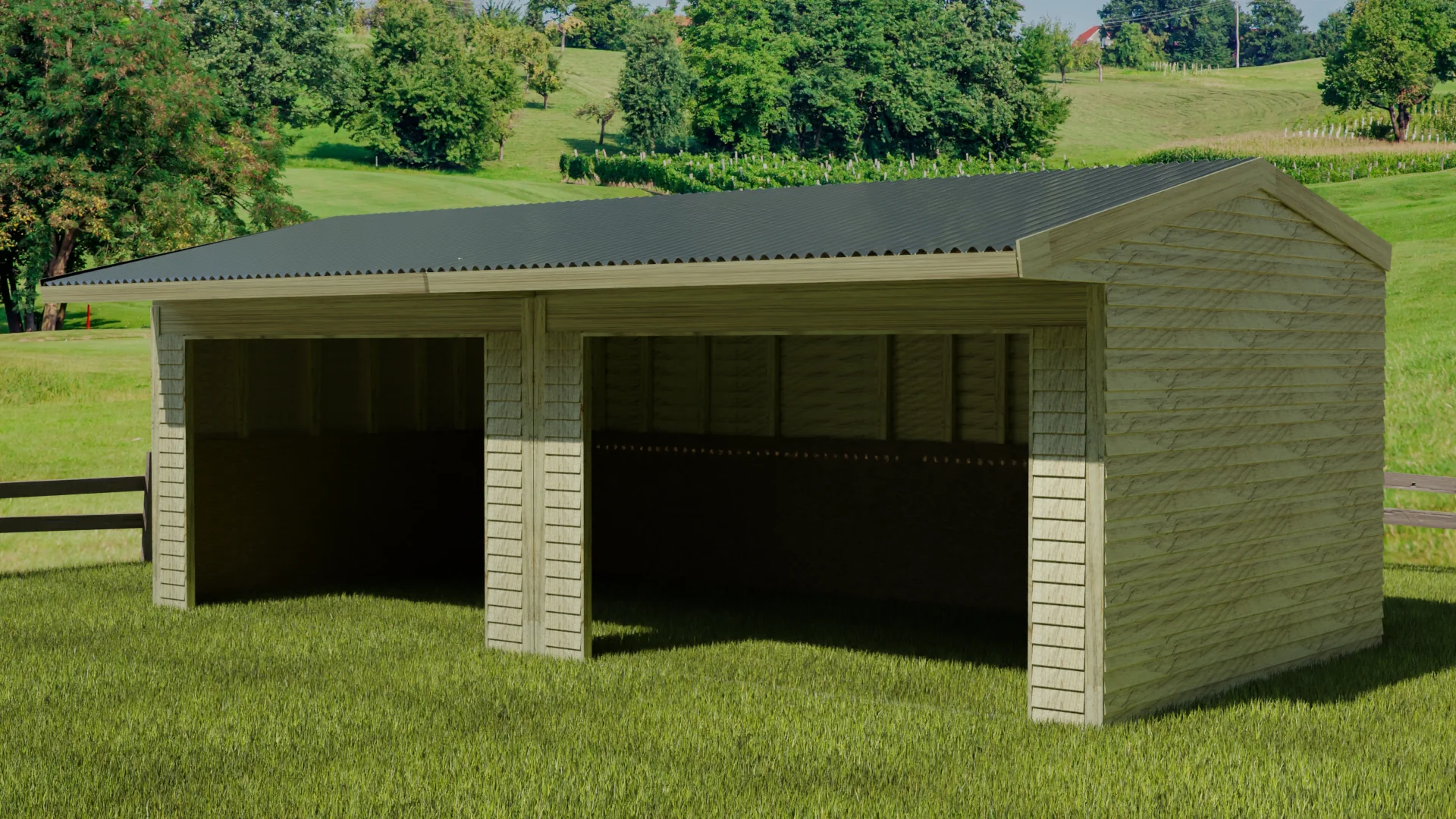 Animal Field Shelter V.6 Open Front/Apex Roof - Image 12