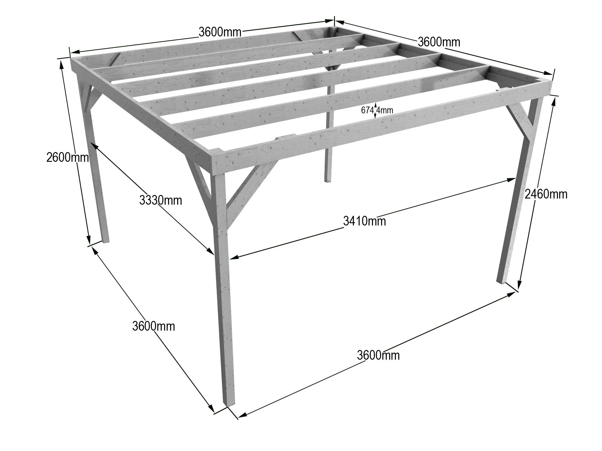 Box Wooden Garden Pergola Kit - Image 25