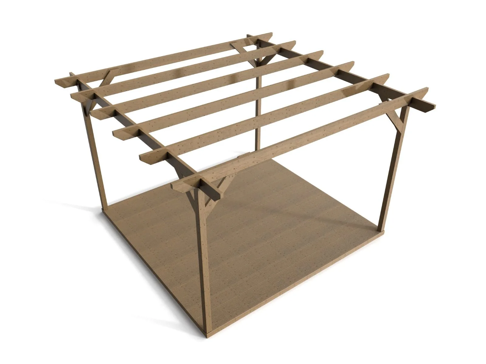 Chamfered Wooden Pergola and Decking Kit - Image 7