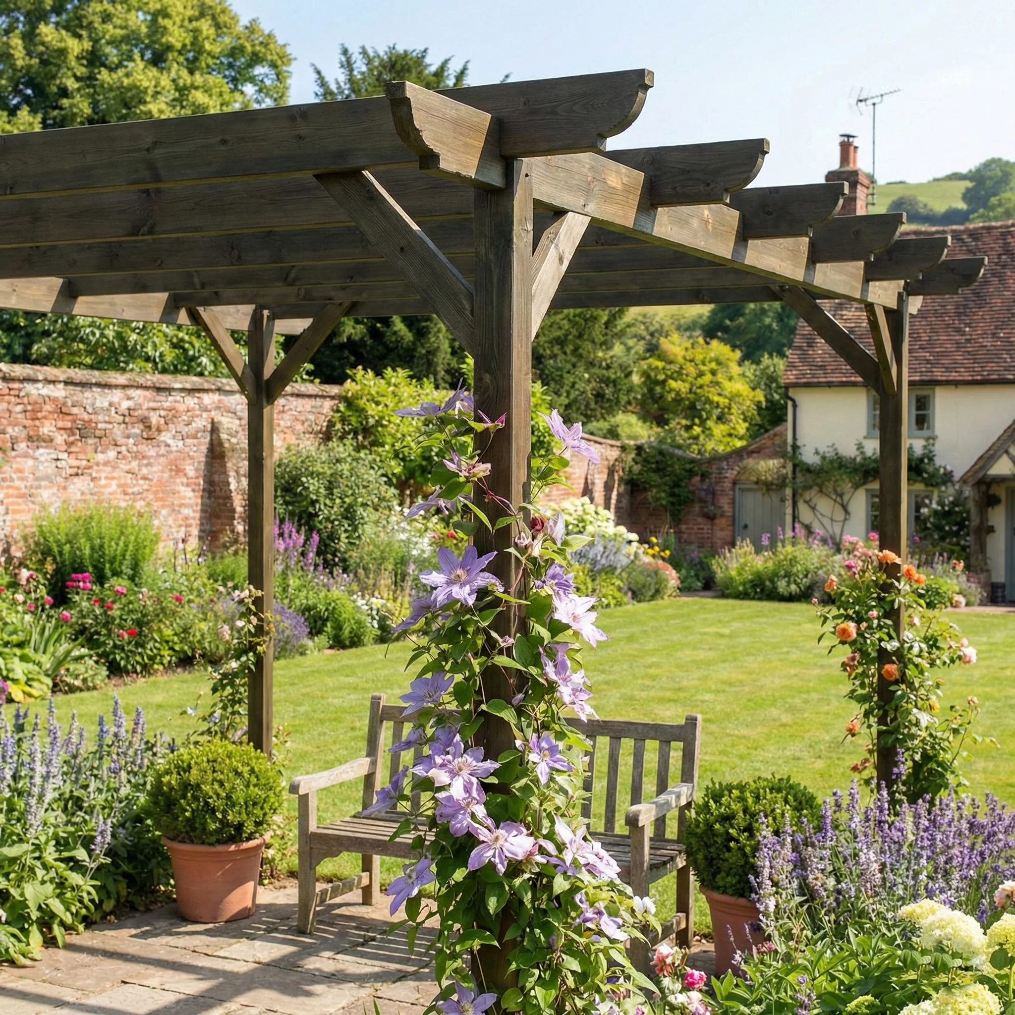 Corbel Wooden Garden Pergola Kit - Image 9