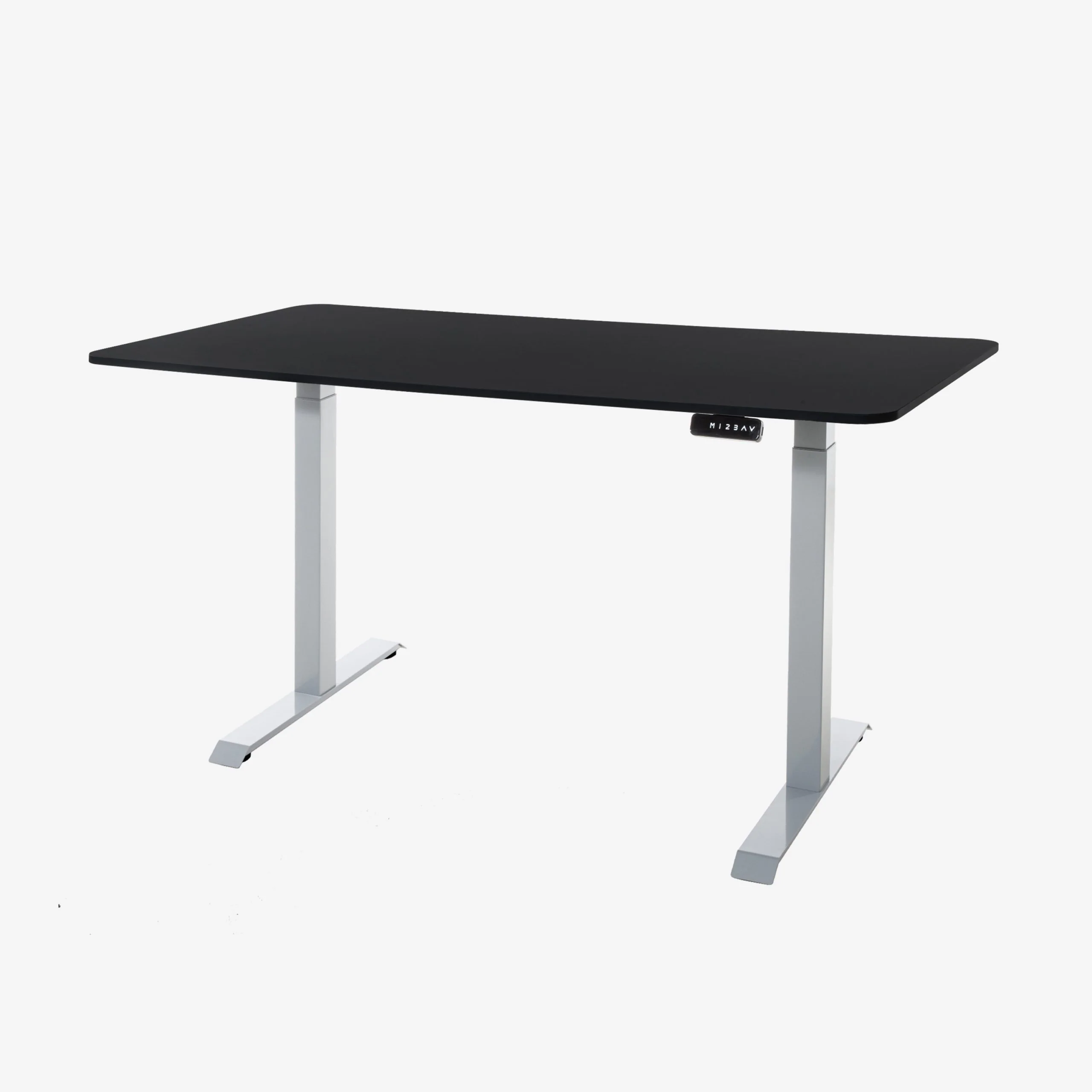 DESKO V2 Grey Standing Desk With 160x80cm Black Tabletop