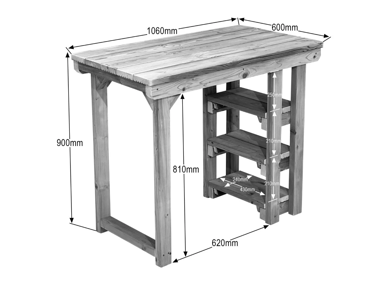 Garden potting table, multi purpose workbench (106cm) - Image 3