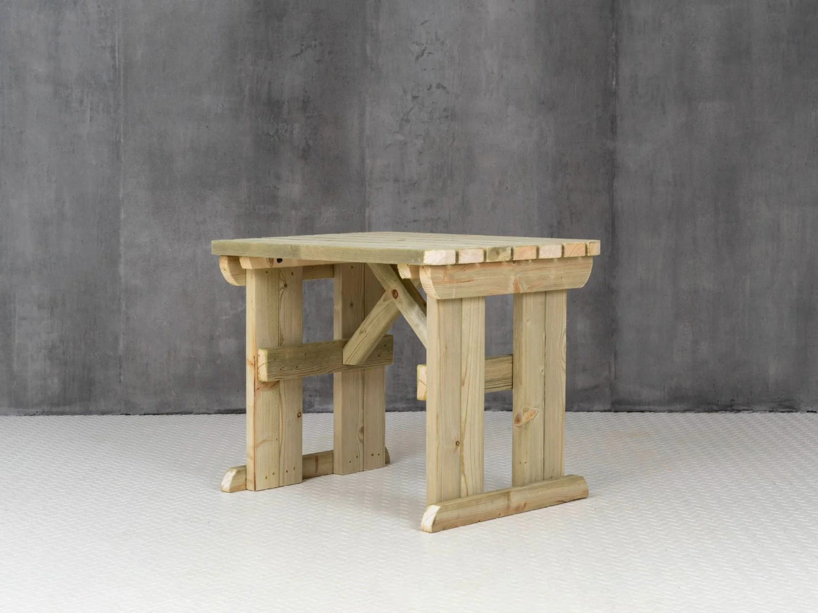 Hollies Rounded Wooden Garden Table, Outdoor Picnic Dining Desk - Image 12