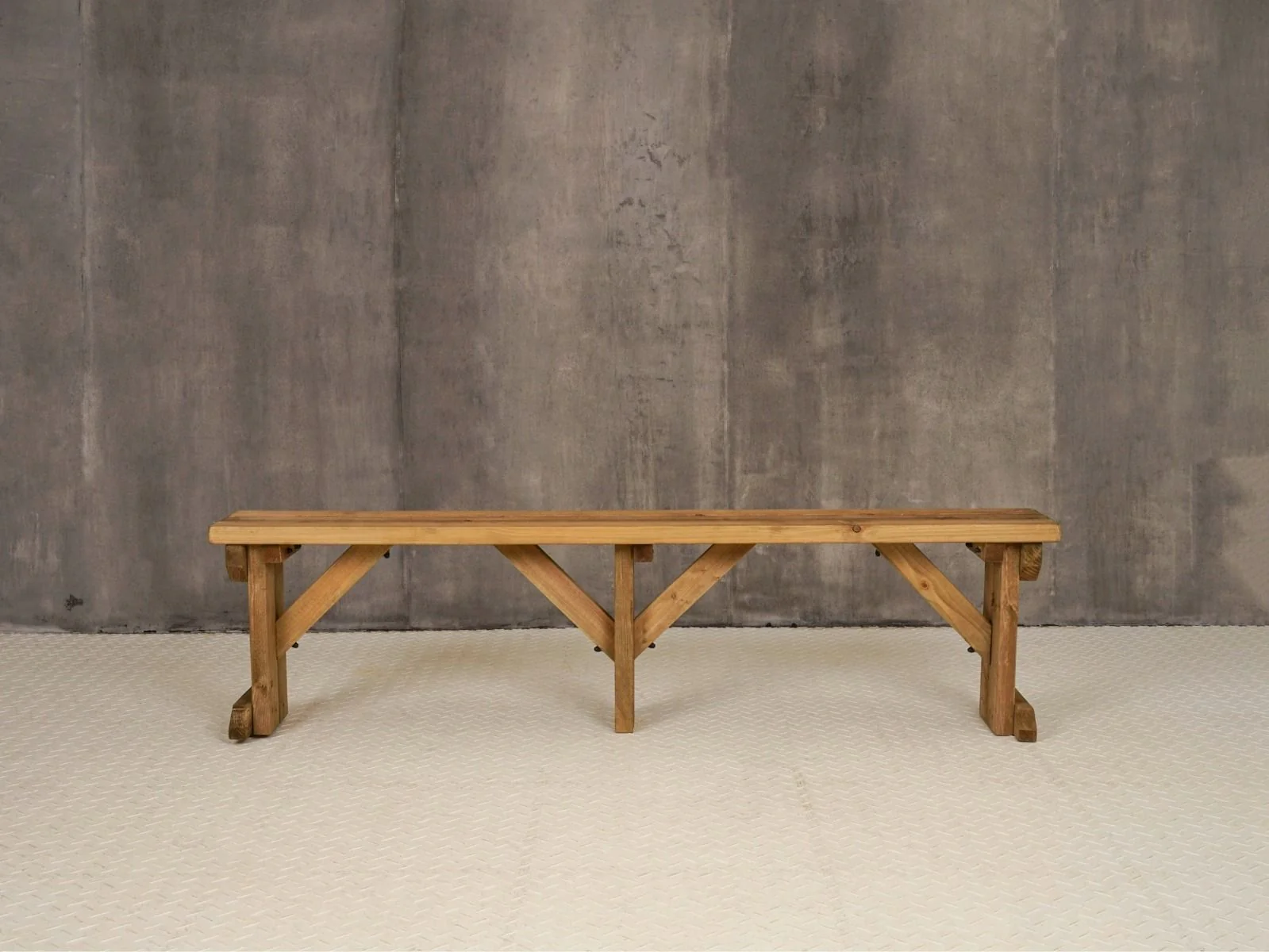 Hollies Wooden Garden Bench, Outdoor Fence Seat - Rustic Finish - Image 7