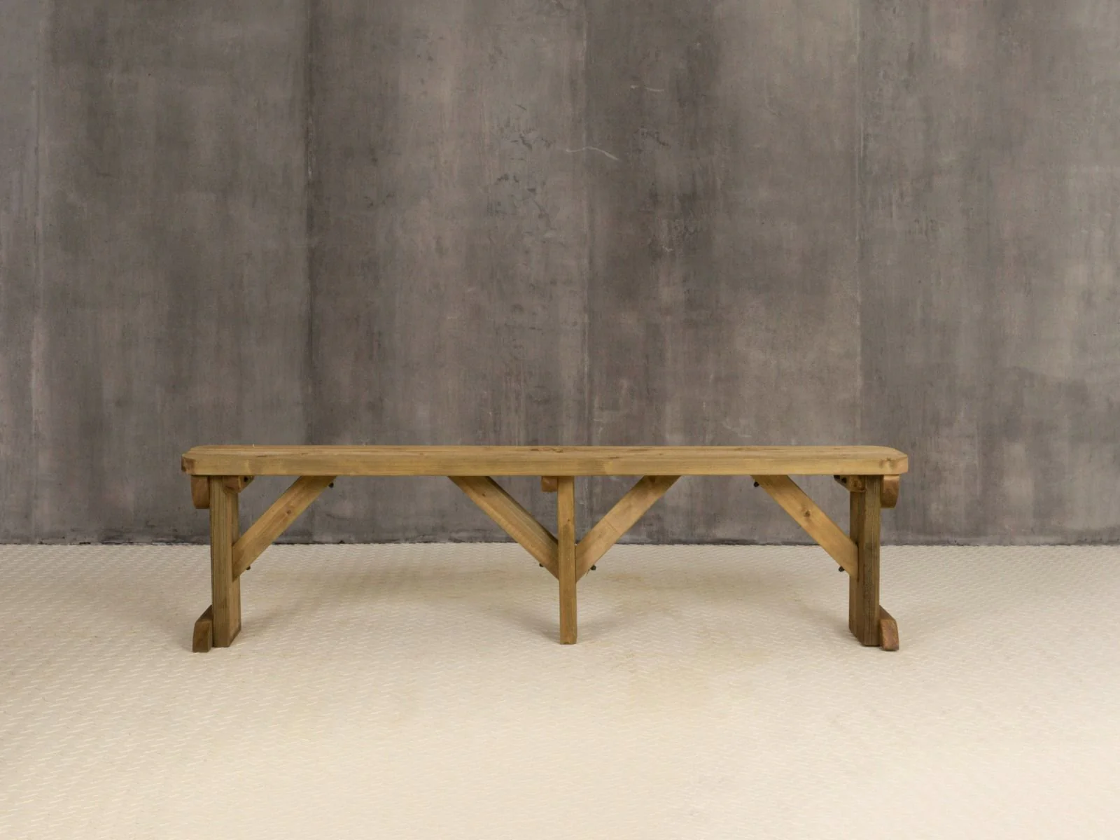 Hollies Wooden Garden Rounded Bench, Outdoor Fence Seat - Rustic Finish - Image 8