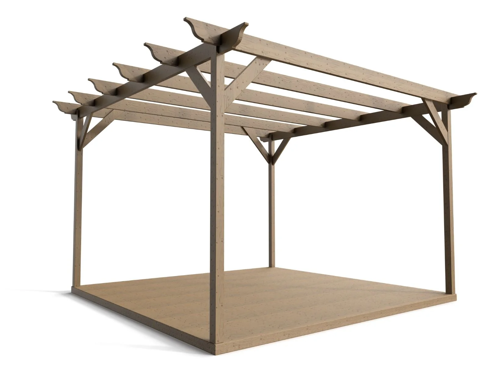 Longhorn Wooden Pergola and Decking Kit - Image 3