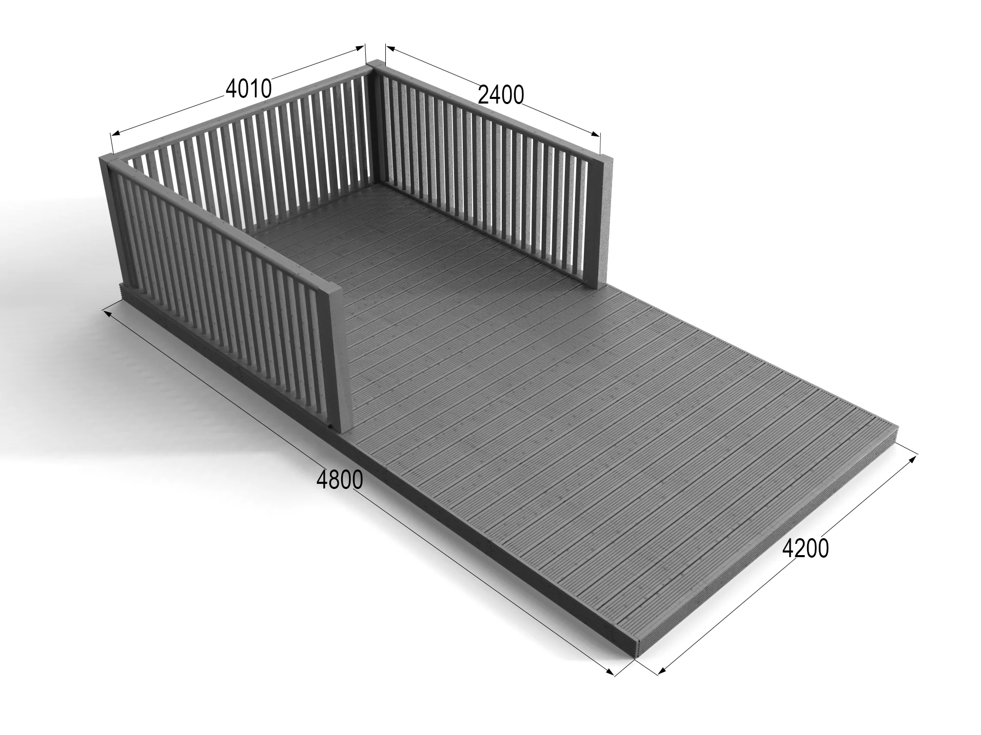 Rectangular Decking Kit With Balustrades V.3 - Image 14