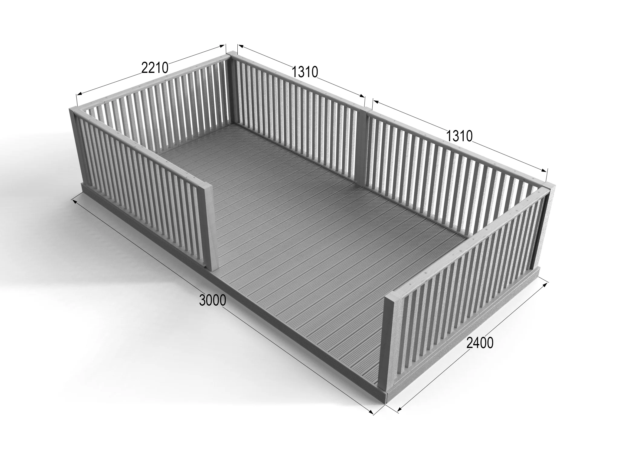 Rectangular Decking Kit With Balustrades V.4 - Image 8