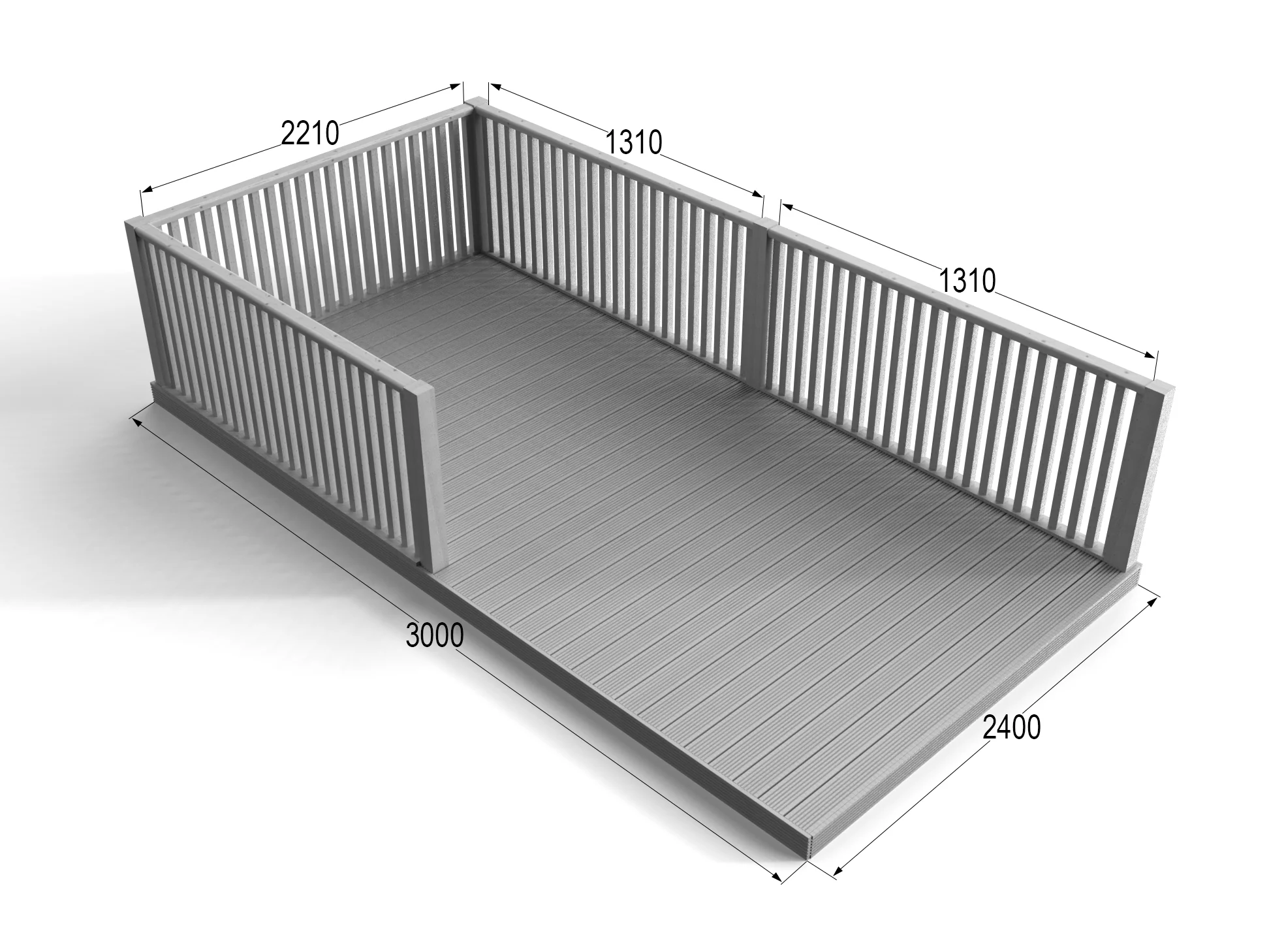 Rectangular Decking Kit With Balustrades V.5 - Image 8