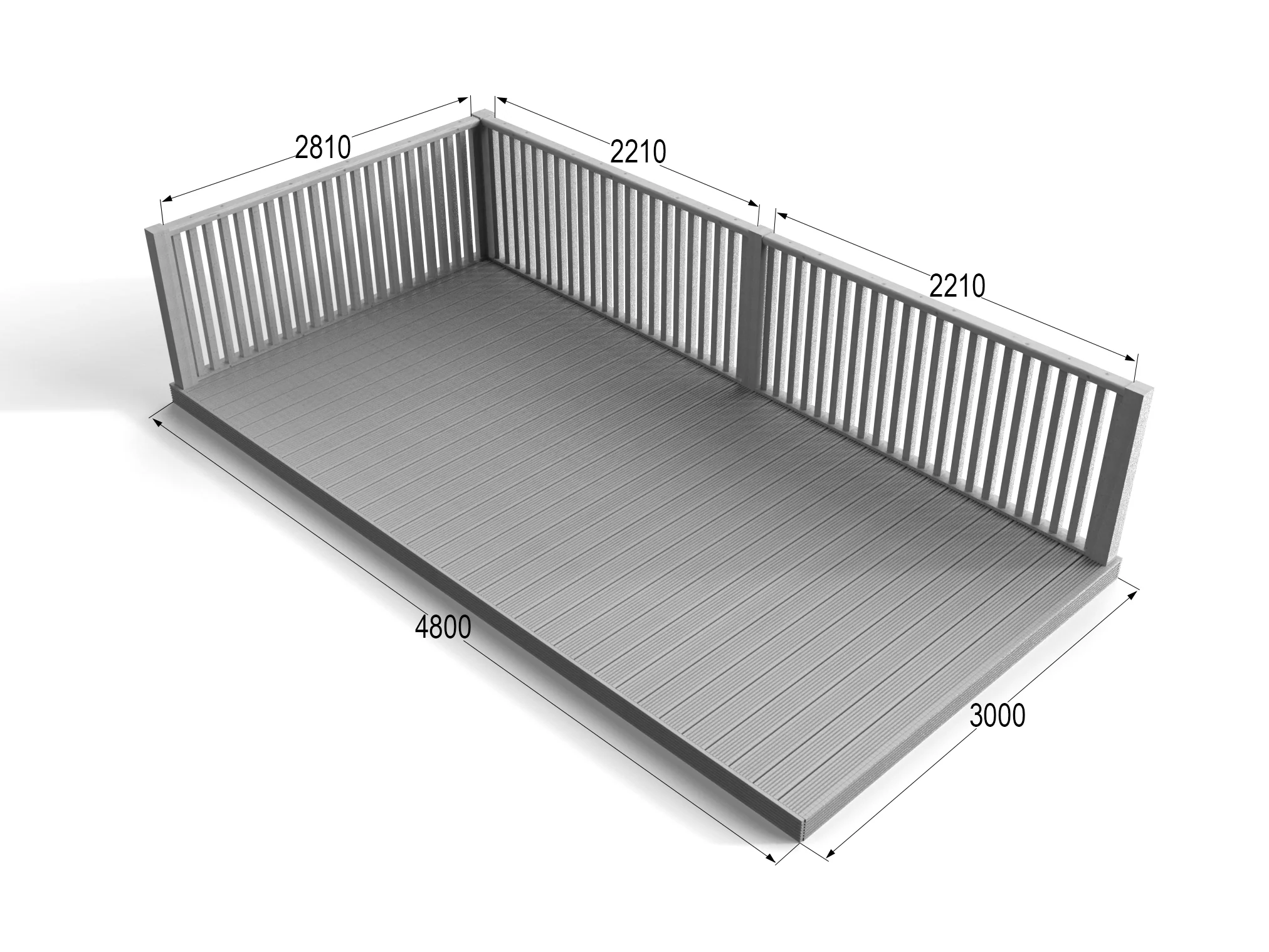 Rectangular Decking Kit With Balustrades V.6 - Image 15