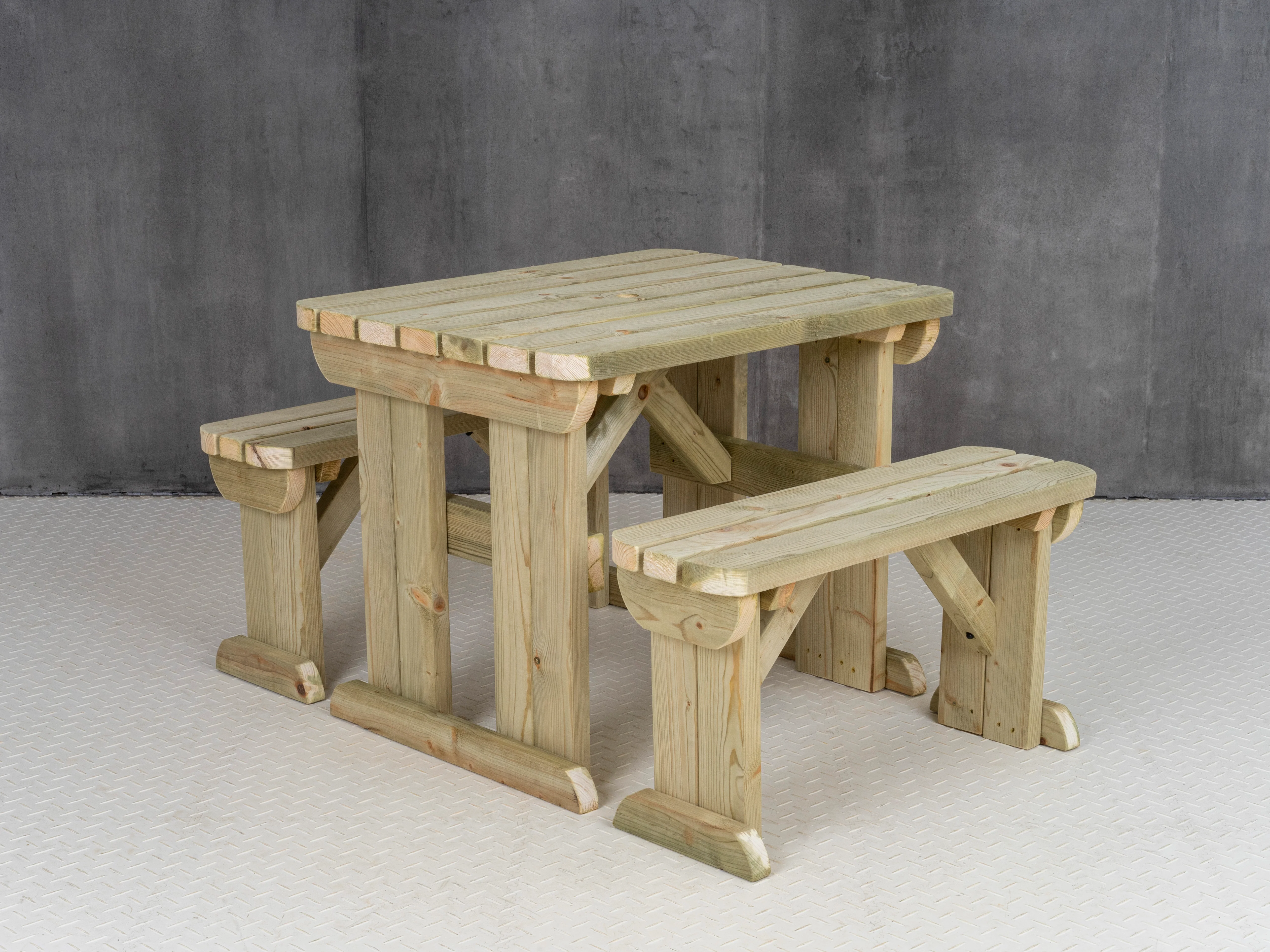 Aspen Rounded Picnic Table and Benches Set - Image 12