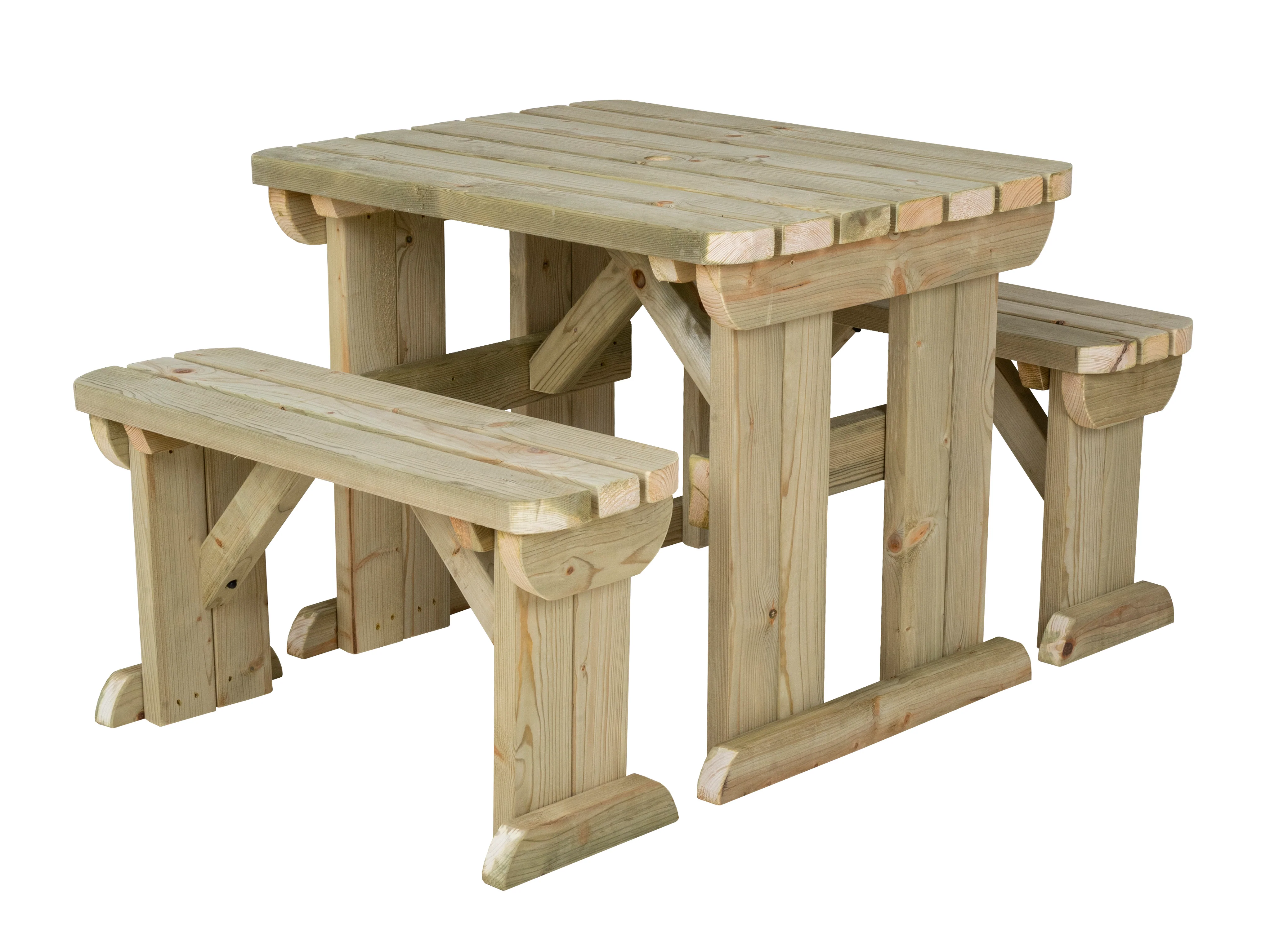 Aspen Rounded Picnic Table and Benches Set - Image 13