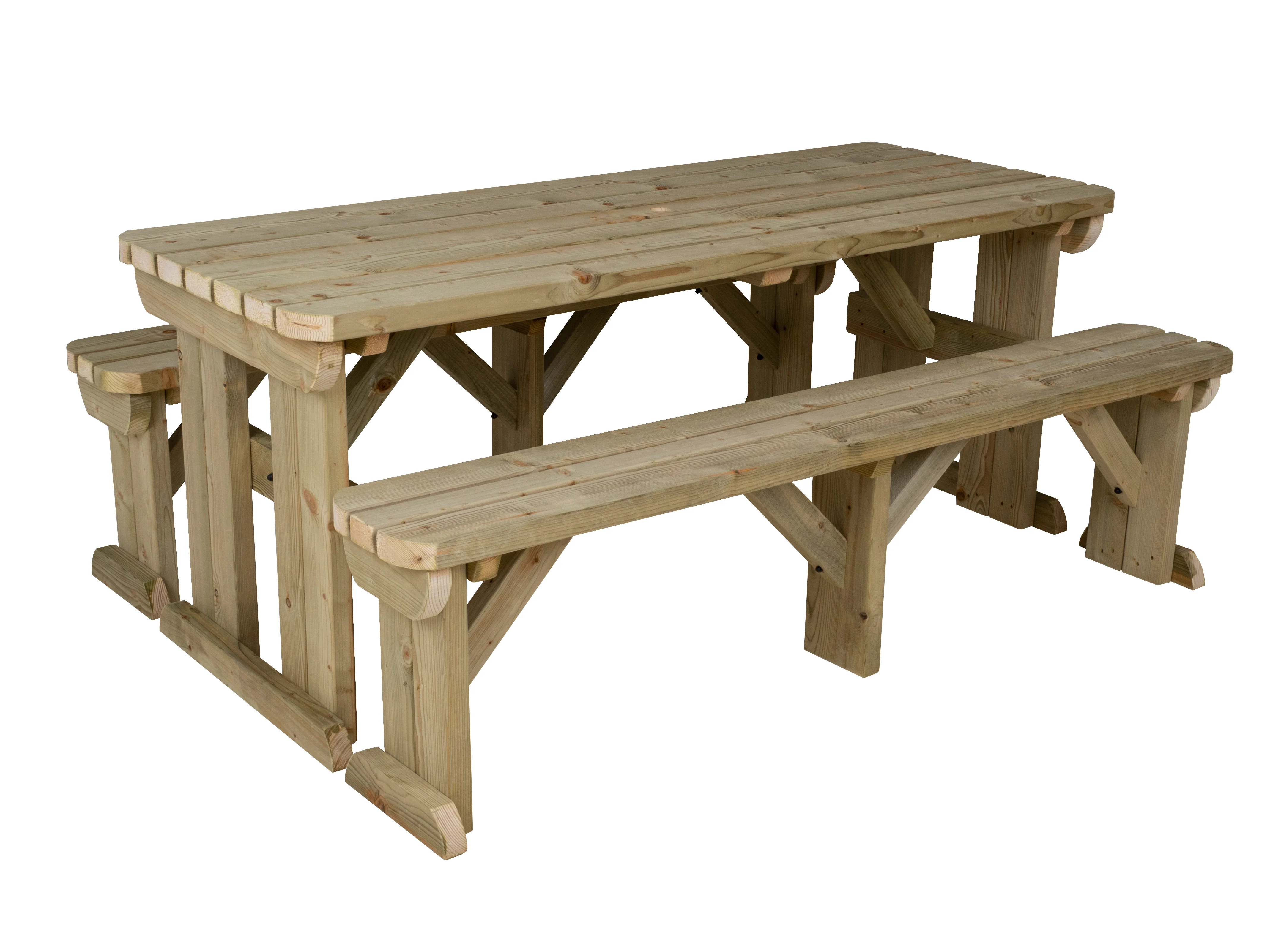 Aspen Rounded Picnic Table and Benches Set - Image 17