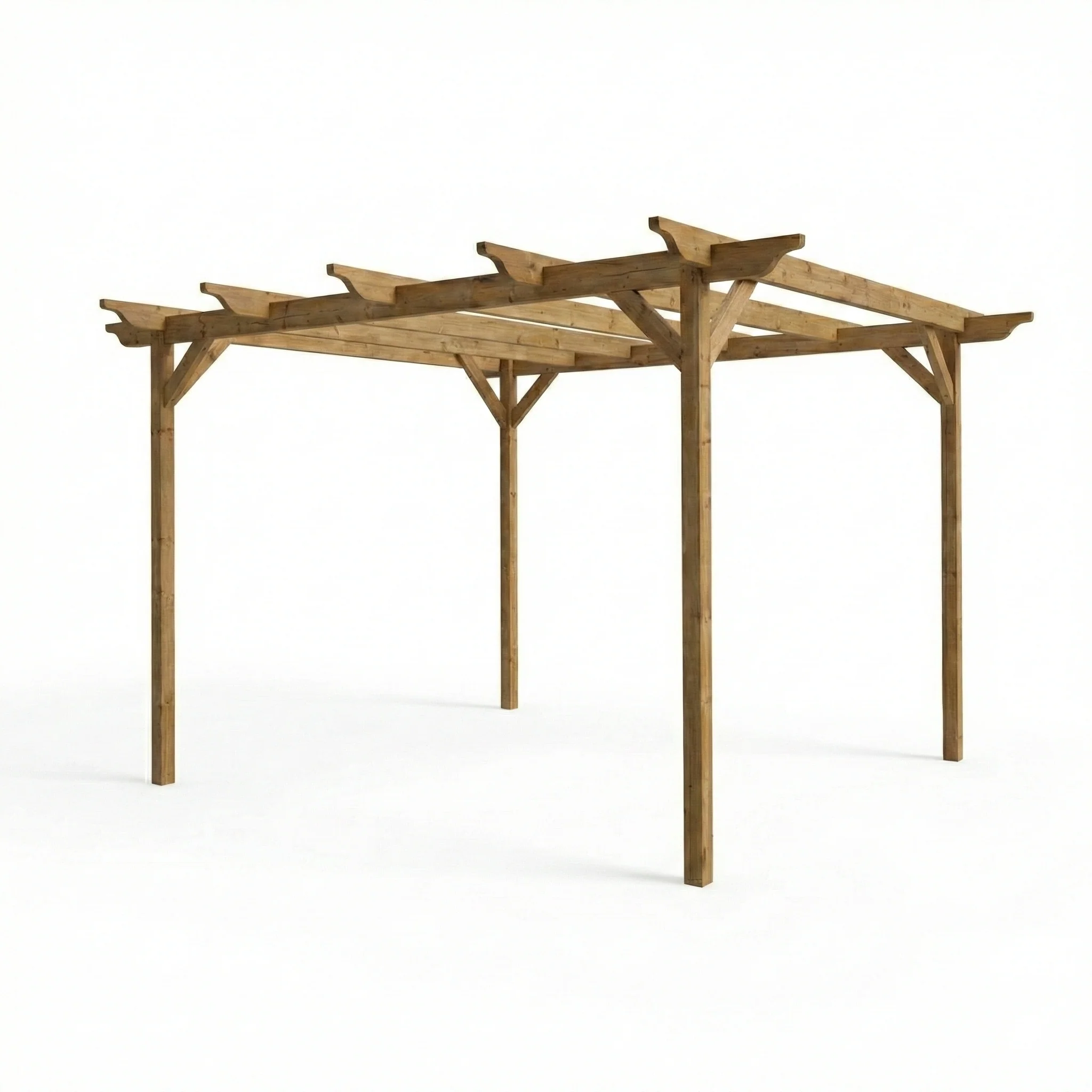 Sculpted Wooden Garden Pergola Kit - Image 6
