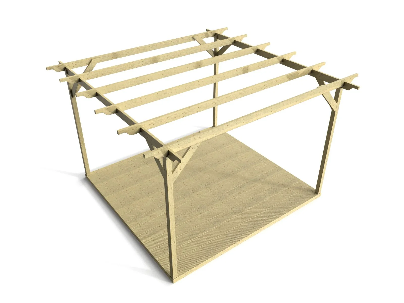 Sculpted Wooden Pergola and Decking Kit - Image 2