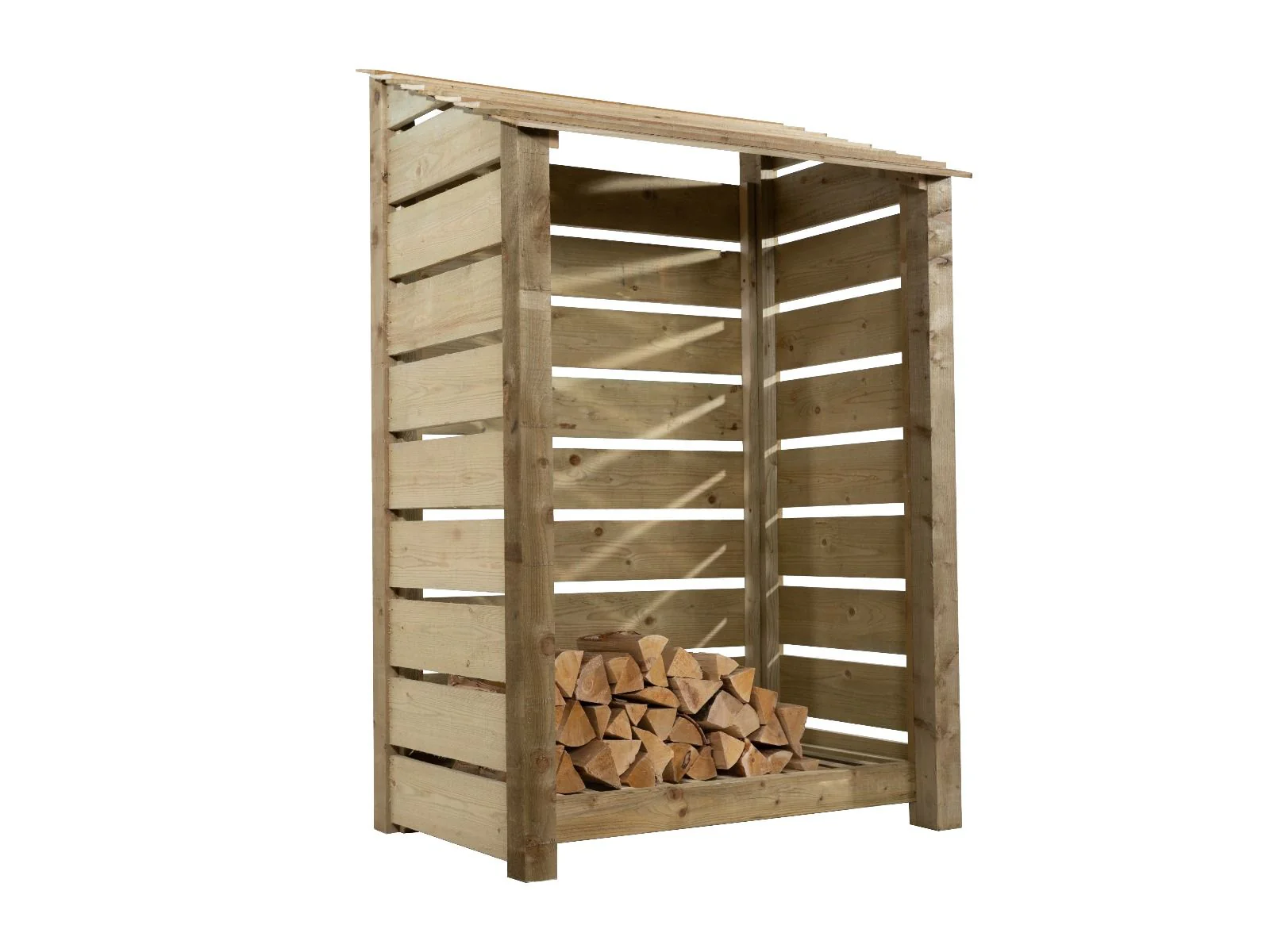 Slatted Wooden Log Store W-119cm, H-126cm Or 180cm, D-88cm - Image 2