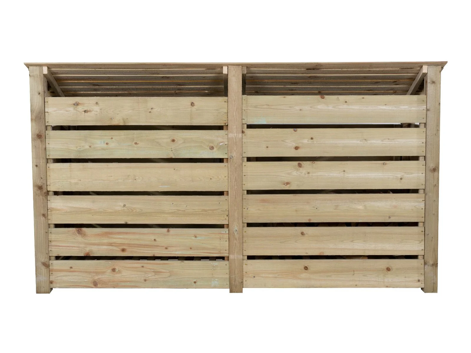 Slatted Wooden Log Store W-227cm, H-126cm or 180cm, D-88cm - Image 5