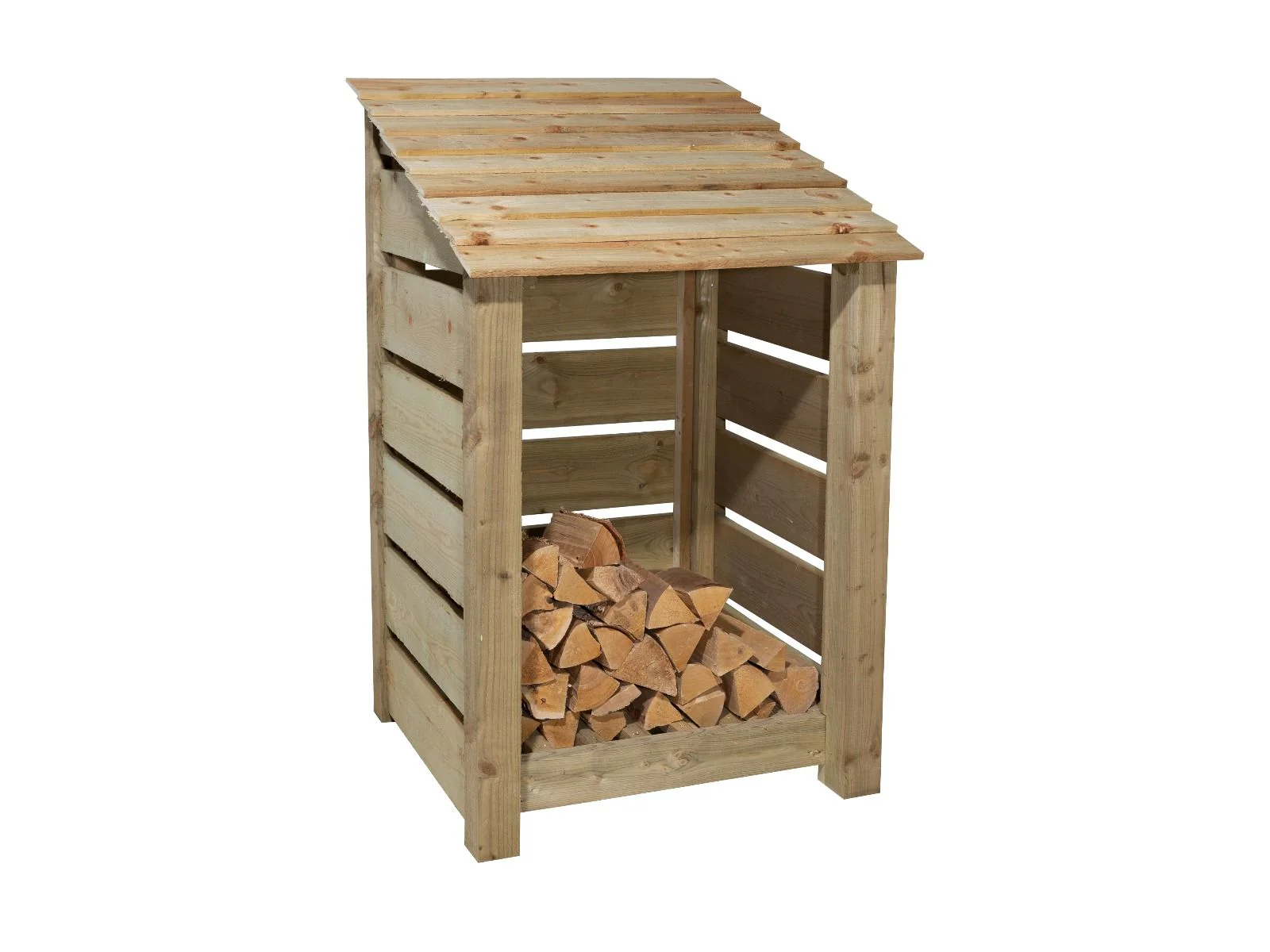 Slatted wooden log store W-79cm, H-126cm or 180cm, D-88cm - Image 5