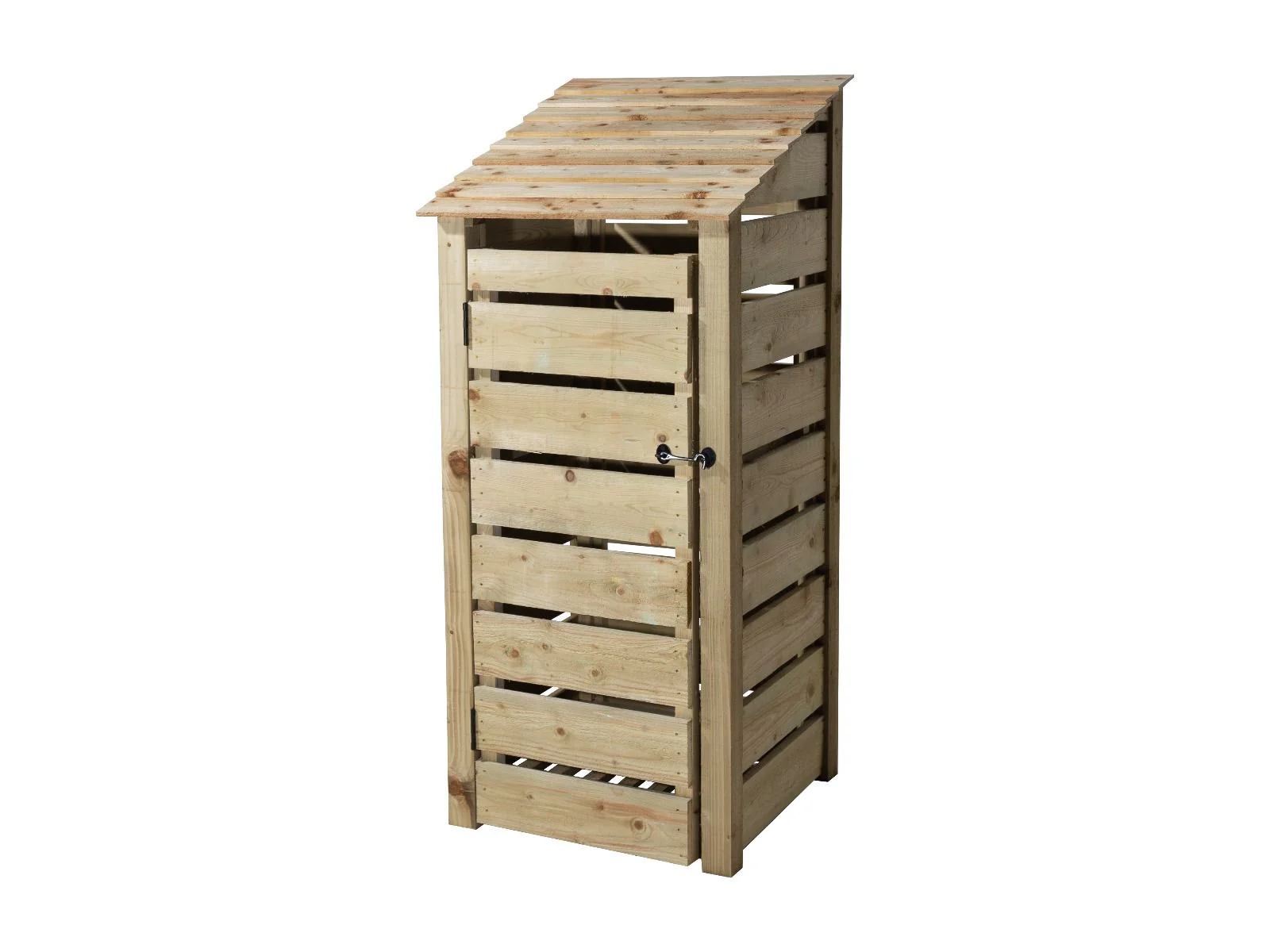 Slatted Wooden Log Store With Door W-79cm, H-126cm or 180cm, D-88cm - Image 3