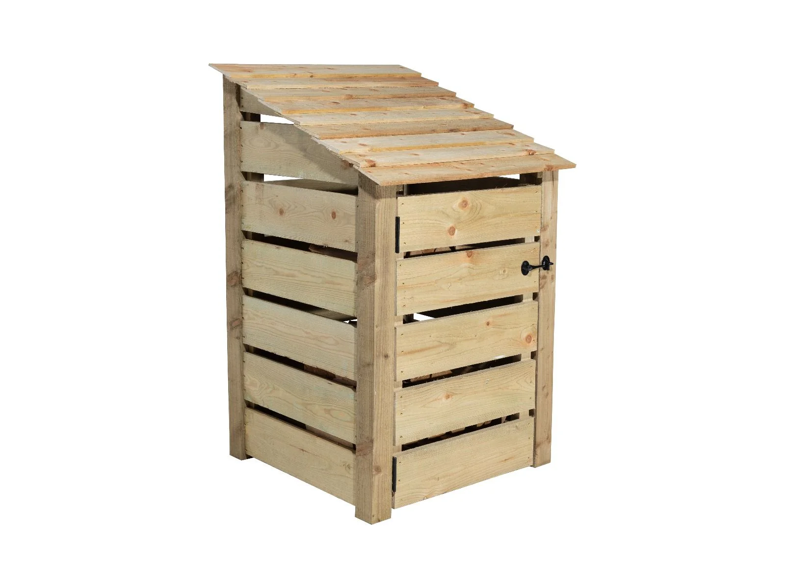 Slatted Wooden Log Store With Door W-79cm, H-126cm or 180cm, D-88cm - Image 6