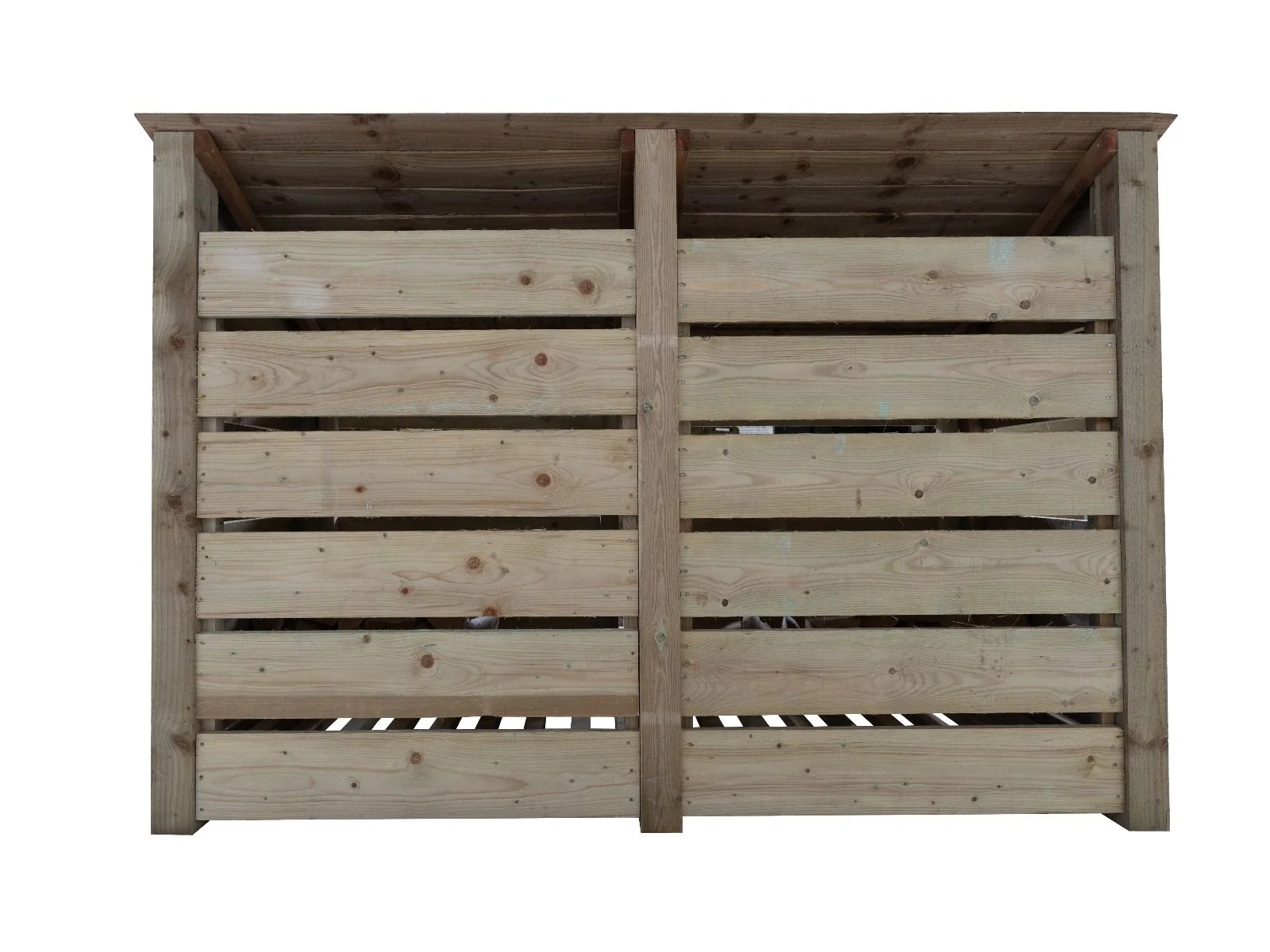 Slatted Wooden Log Store with Doors W-187cm, H-126cm or 180cm, D-88cm - Image 8
