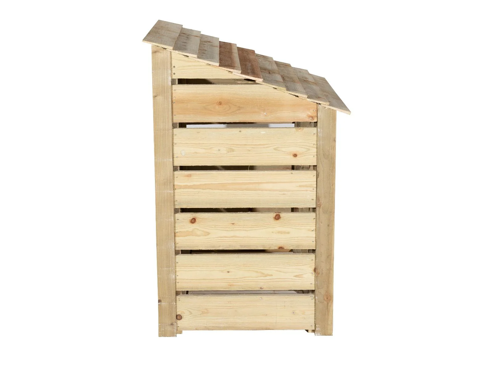 Slatted Wooden Log Store with Shelf W-99cm, H-126cm Or 180cm, D-88cm - Image 5