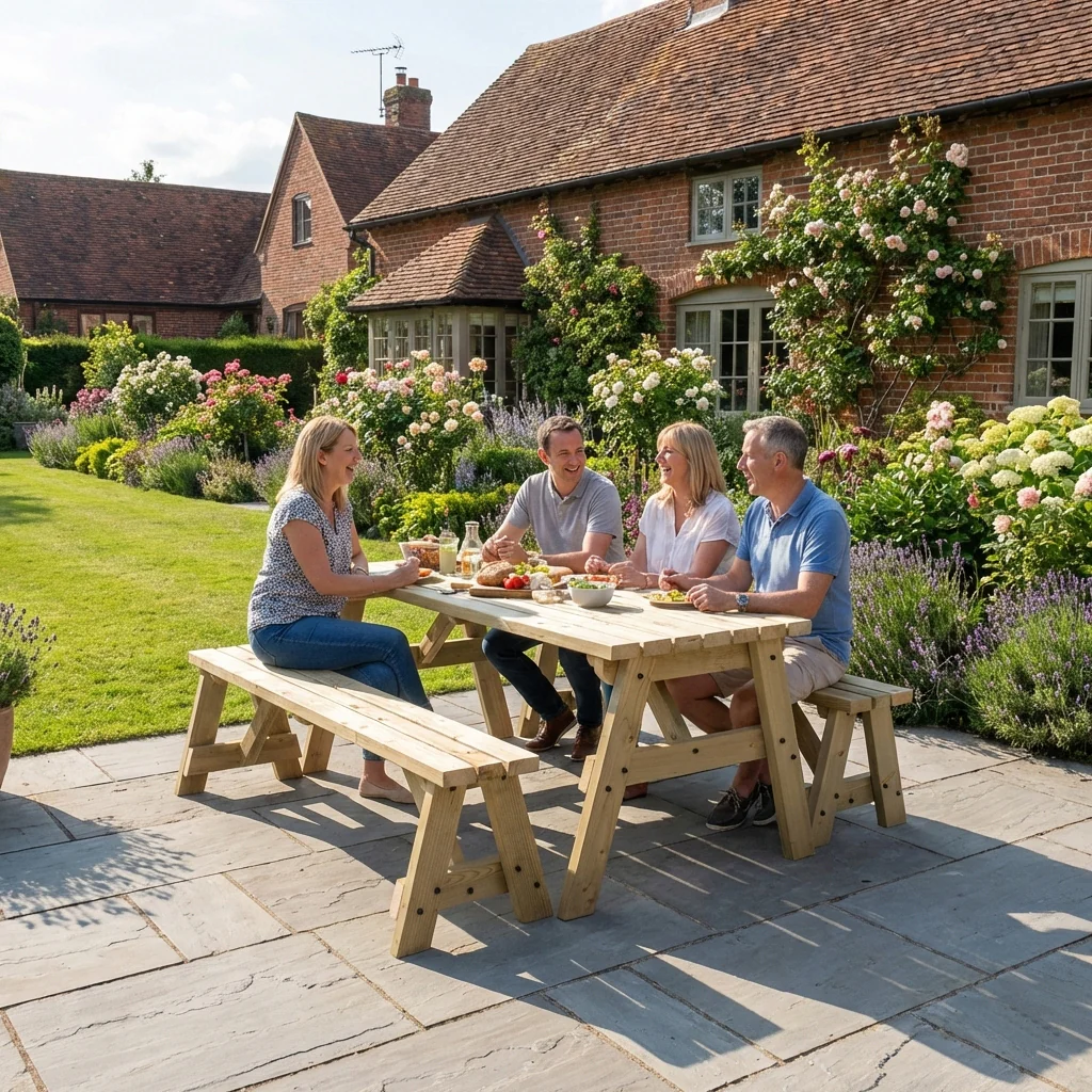 Victoria Picnic Table and Benches Set - Image 6