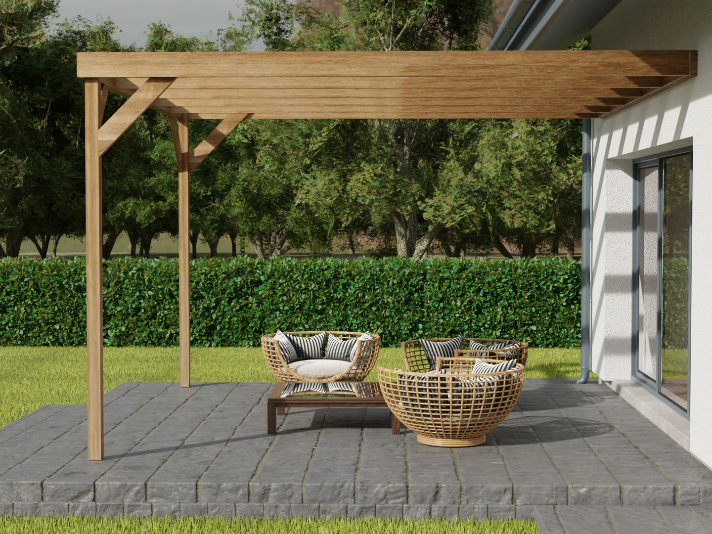 Wall-mounted Wooden Box Pergola Kit - Image 6
