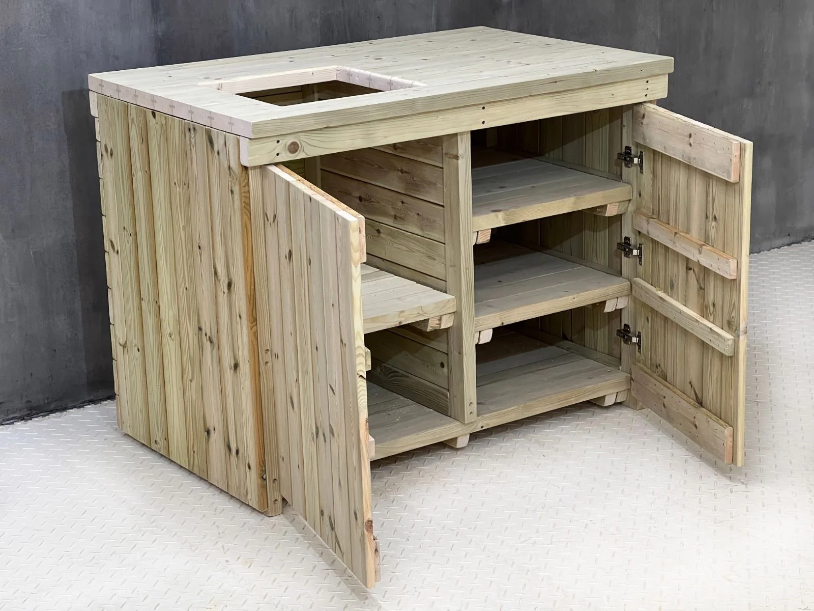 Wooden Garden Cupboard Table V.2 (optional sink cut-out) - Image 8