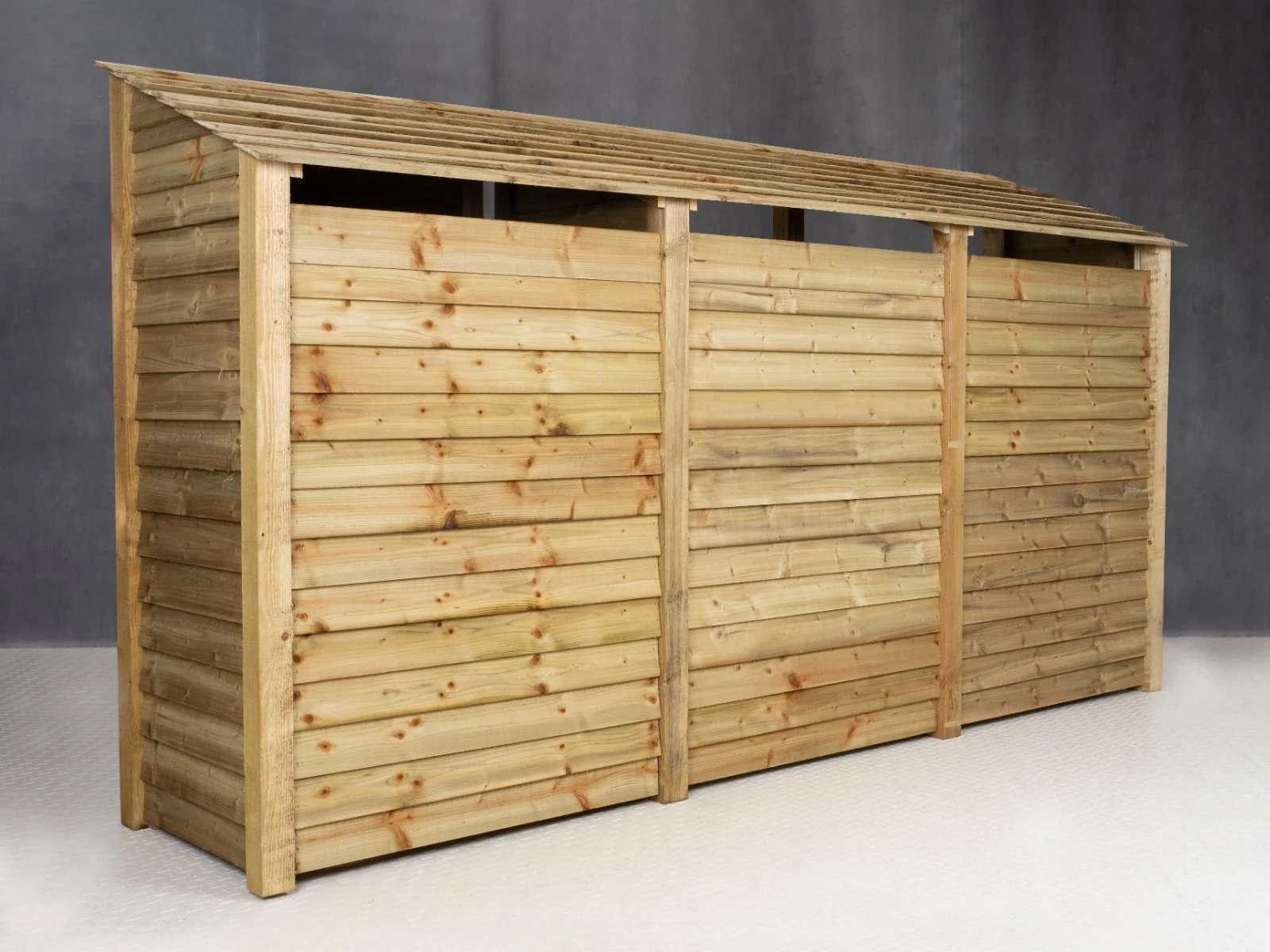 Wooden Garden Tool Storage (Roof Sloping Back) with Shelf W-335cm, H-126cm or 180cm, D-88cm - Image 3