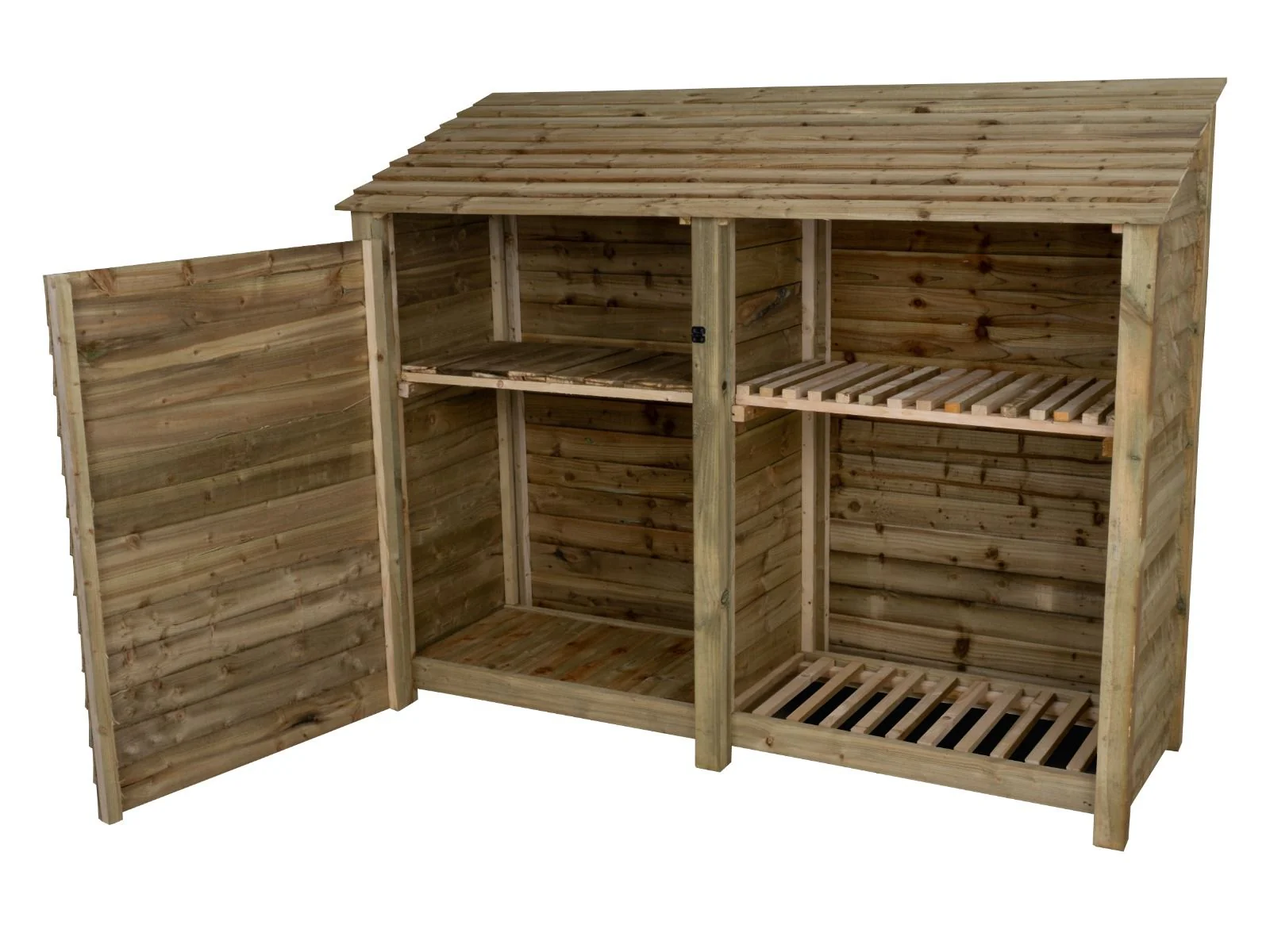 Wooden Garden Tool Storage with Shelf W-227cm, H-126cm or 180cm, D-88cm - Image 2