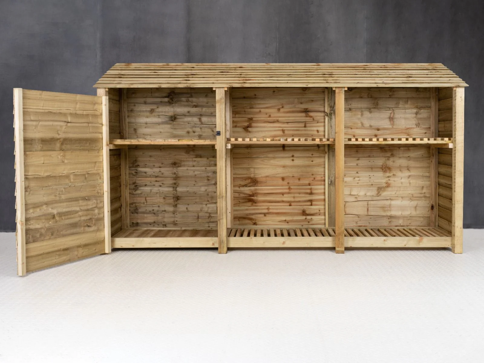 Wooden Garden Tool Storage with Shelf W-335cm, H-126cm or 180cm, D-88cm - Image 2
