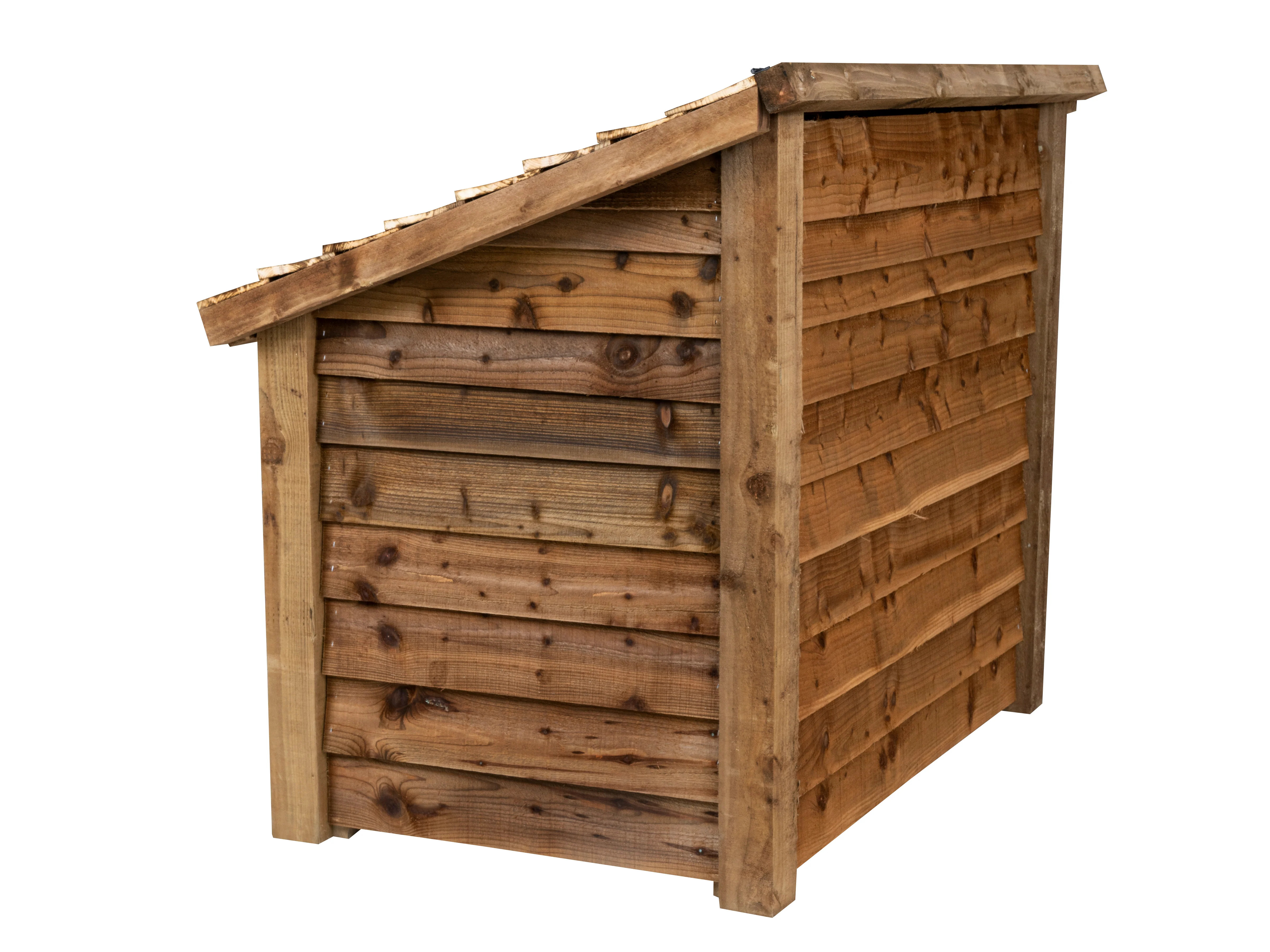 Wooden Log Chest Storage (W-127cm, H-104cm, D-87cm) - Brown Finish - Image 3