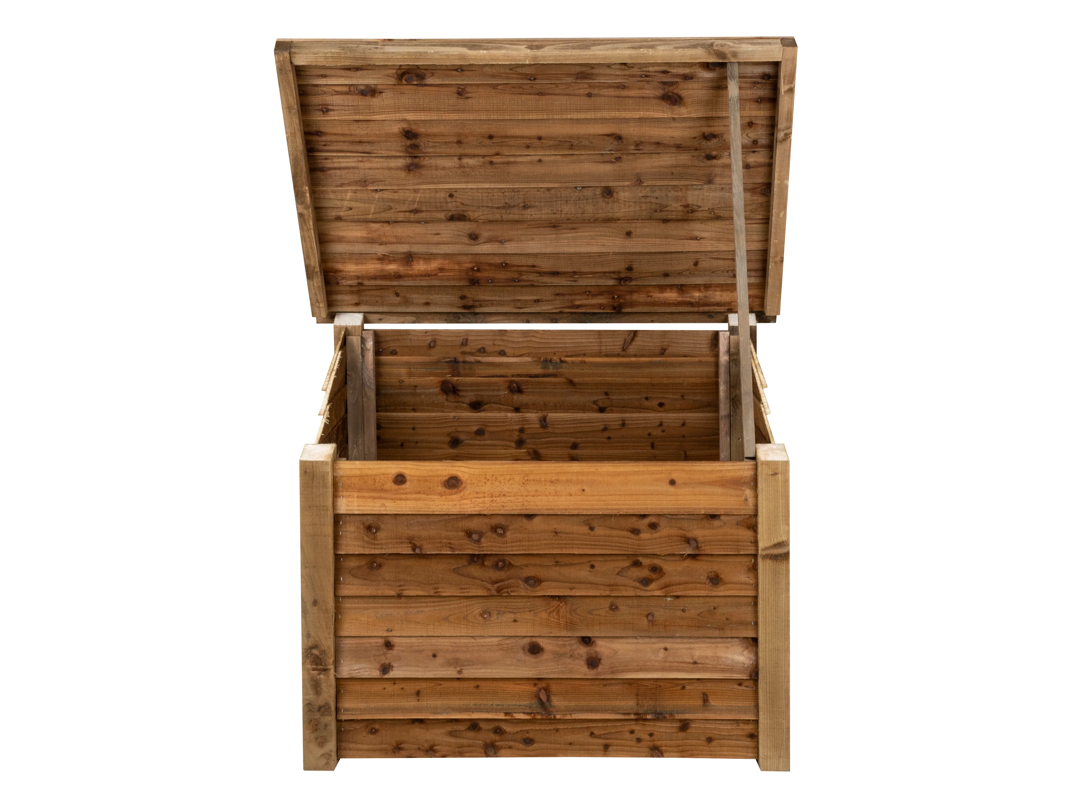 Wooden Log Chest Storage (W-127cm, H-104cm, D-87cm) - Brown Finish - Image 4