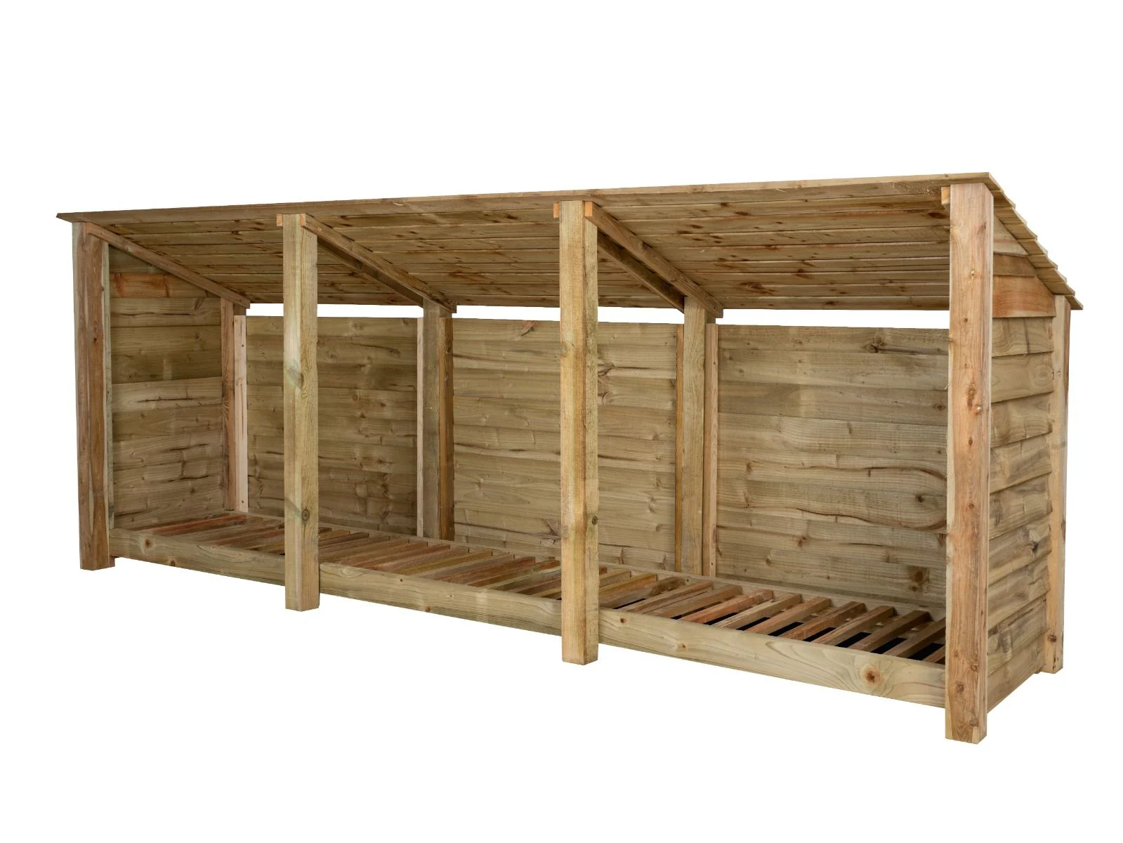 Wooden Log Store (Roof Sloping Back) W-335cm, H-126cm or 180cm, D-88cm - Image 5