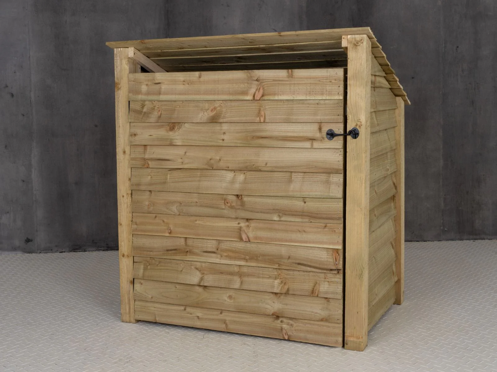 Wooden Log Store (Roof Sloping Back) with Door W-119cm, H-126cm Or 180cm, D-88cm - Image 4