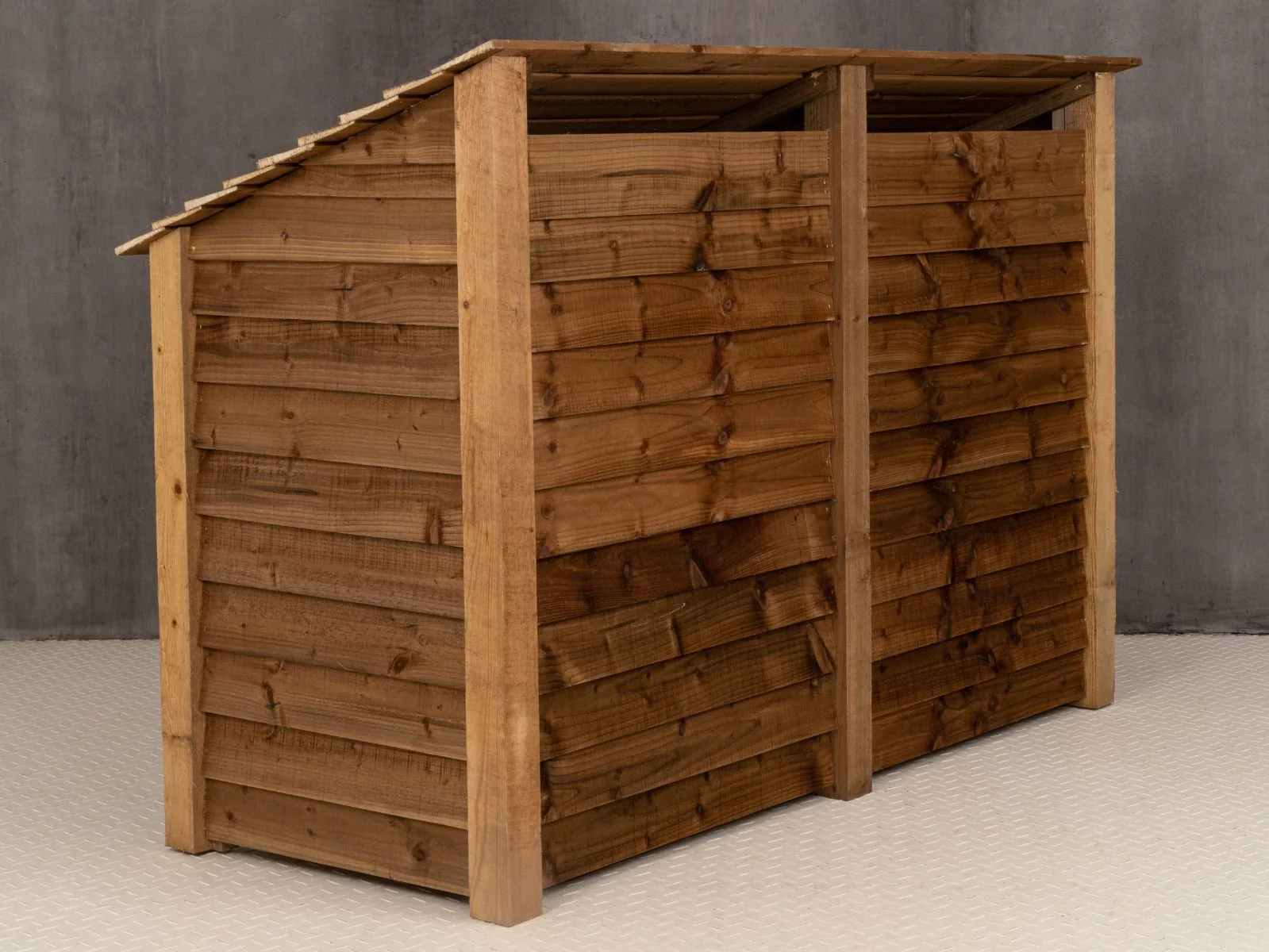 Wooden Log Store with Shelf W-187cm, H-126cm or 180cm, D-88cm - Brown Finish - Image 4