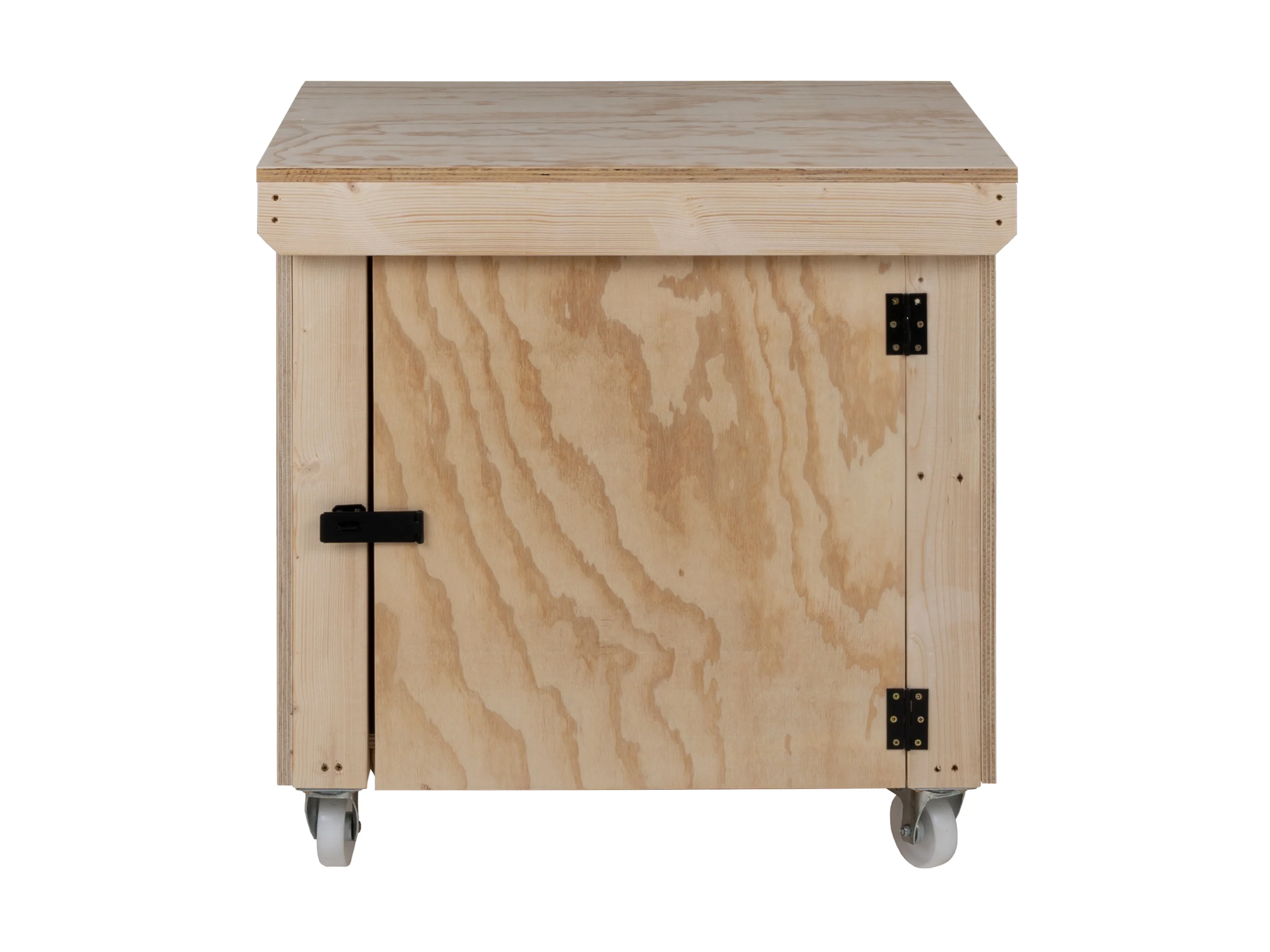 Wooden Plywood Top Workbench With Lockable Cupboard (V.9) With Wheels - Image 4